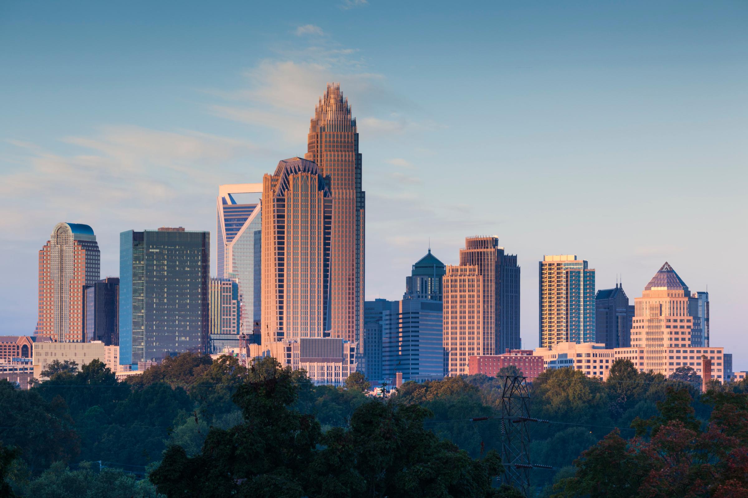 USA, North Carolina, Charlotte, View of city skyline