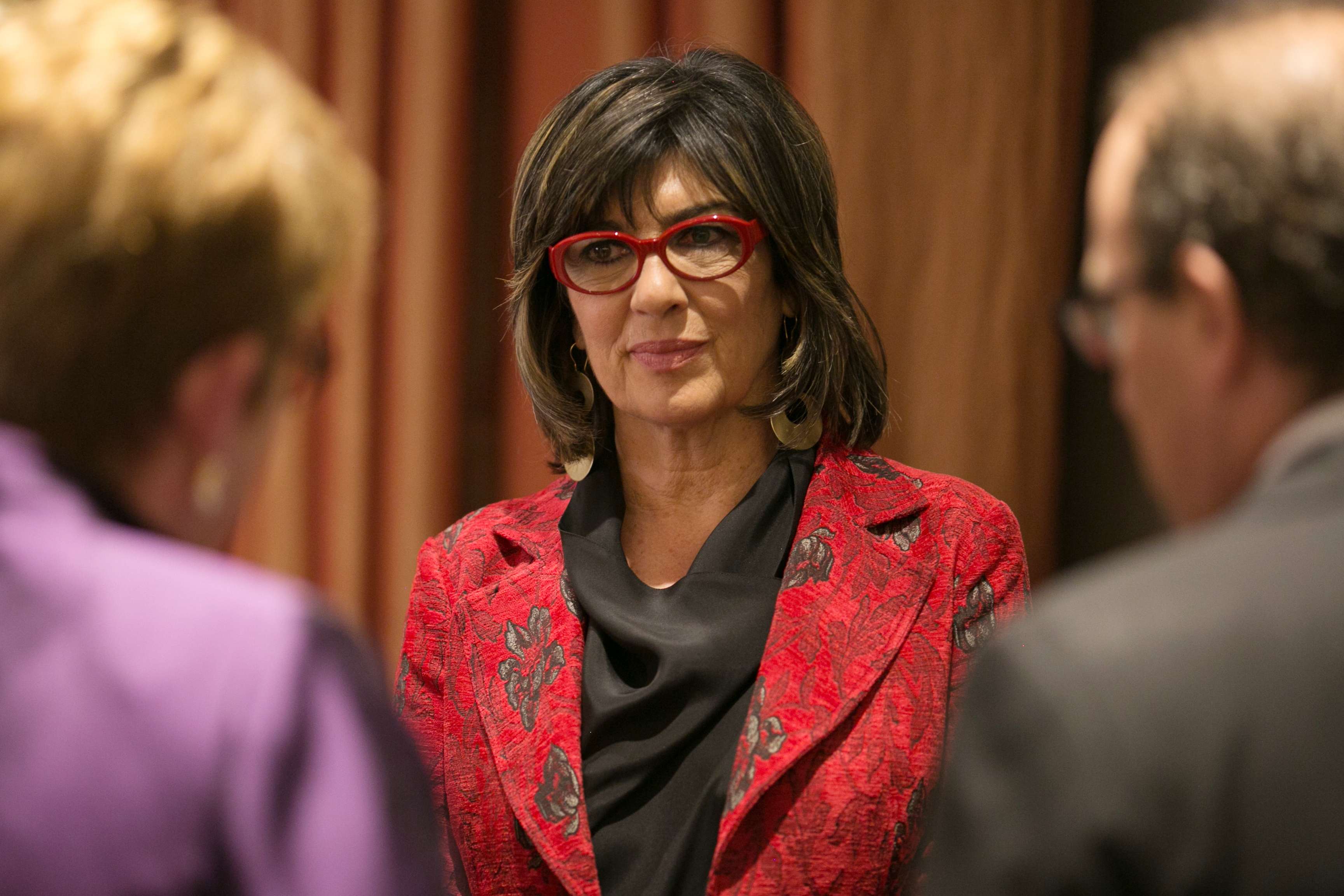 NEW YORK, NY - NOVEMBER 15: Christiane Amanpour speaks with attendees at CPJ's annual International Press Freedom Awards on November 15, 2017 in New York City. (Kevin Hagen—Getty Images)