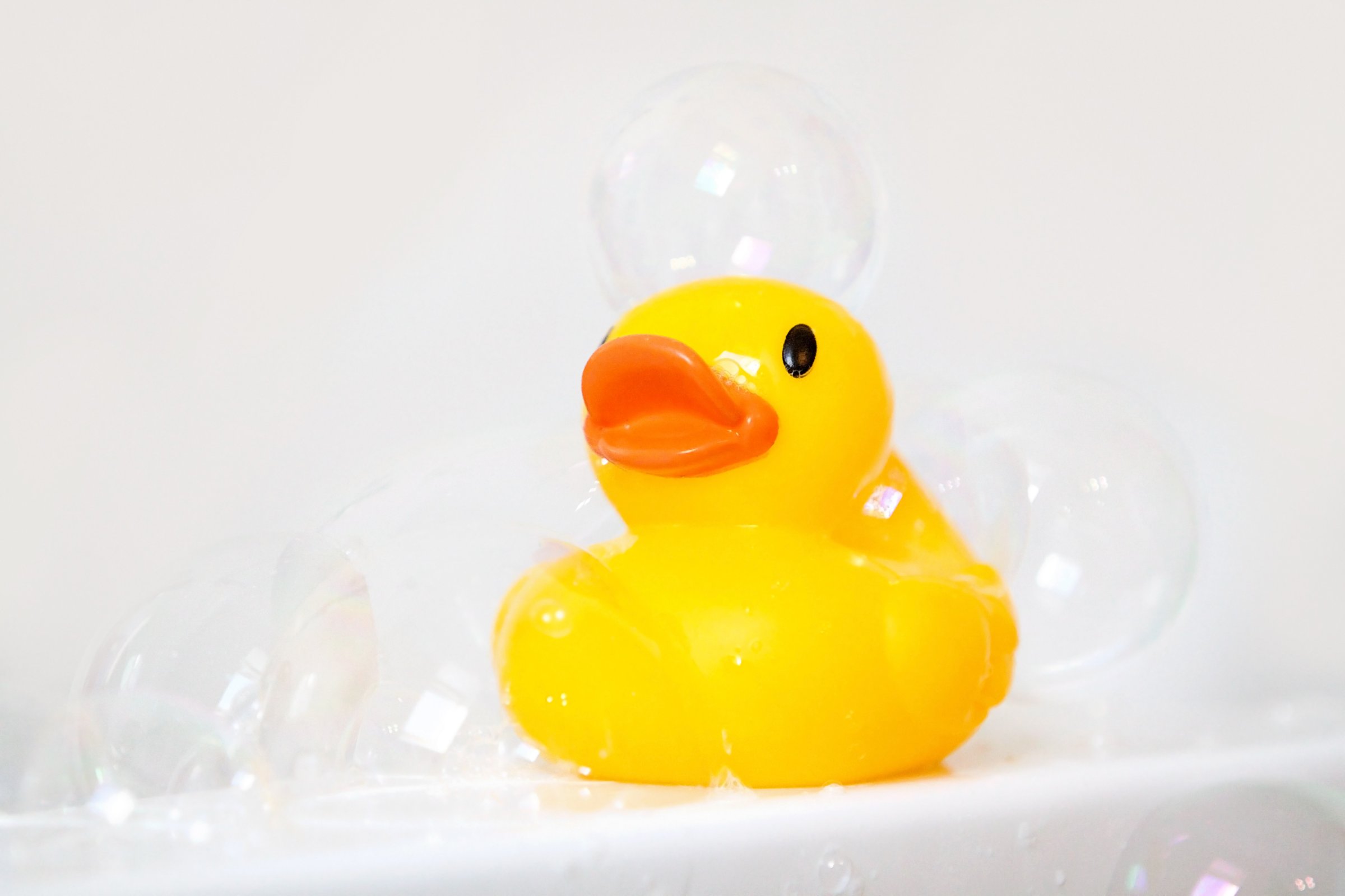 Rubber ducky with bubbles