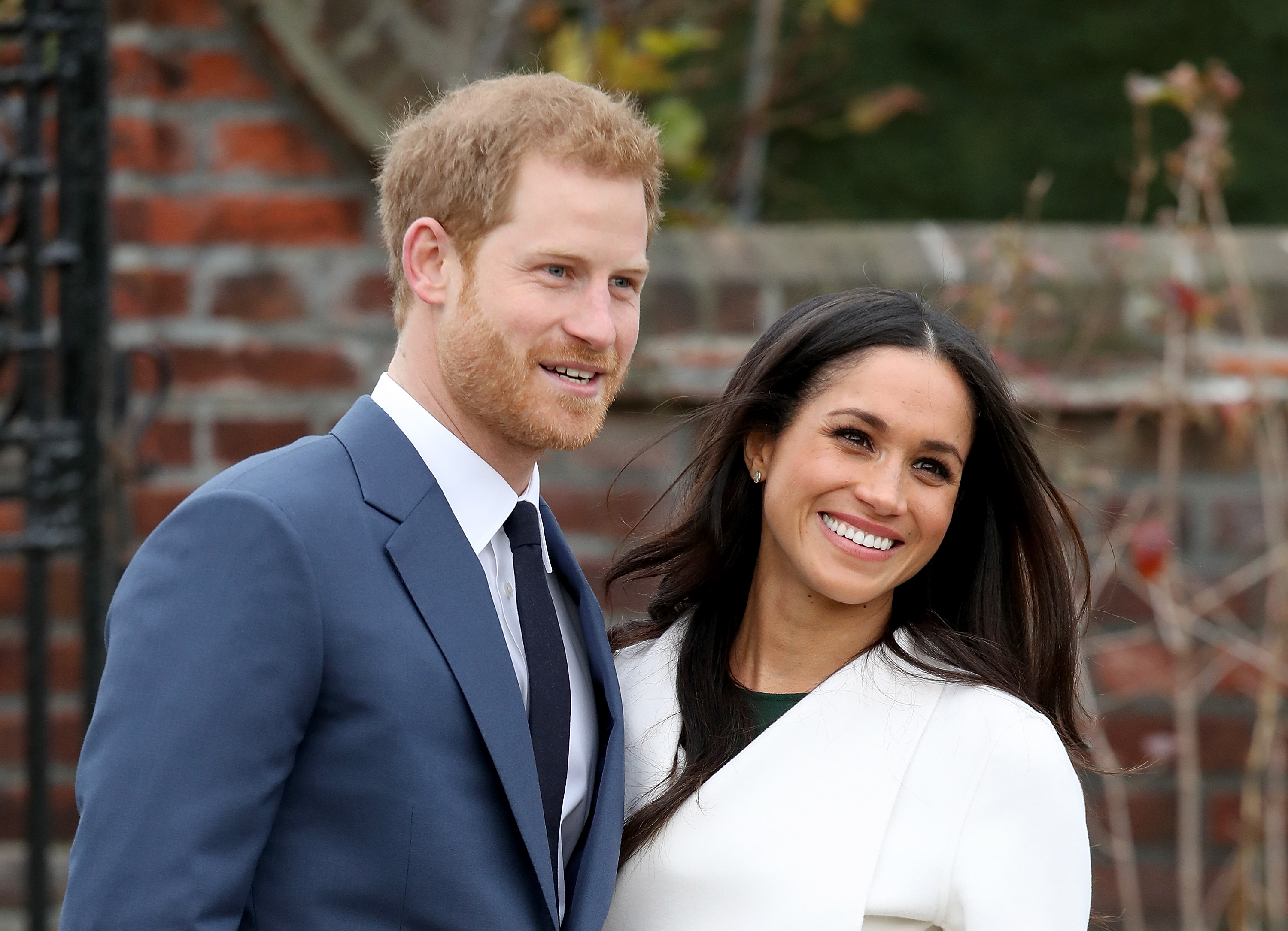 Prince Harry and Meghan Markle announce their engagement at Kensington Palace on Nov. 27, 2017 in London (Chris Jackson—Getty Images)