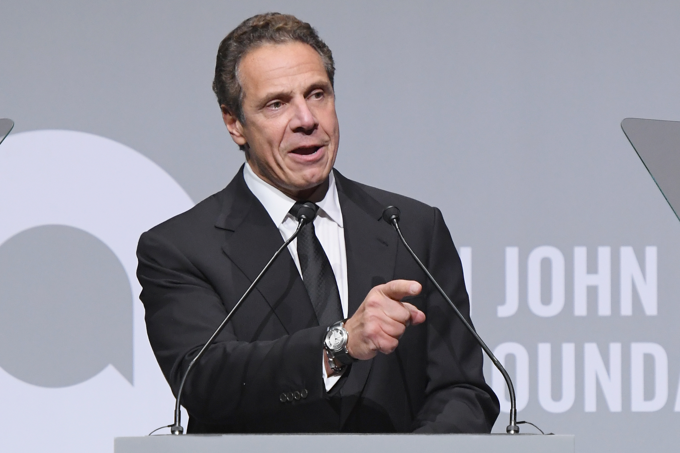 New York Governor Andrew Cuomo speaks onstage at the Elton John AIDS Foundation Commemorates Its 25th Year And Honors Founder Sir Elton John During New York Fall Gala at Cathedral of St. John the Divine on Nov. 7, 2017 in New York City. (Dimitrios Kambouris—Getty Images)