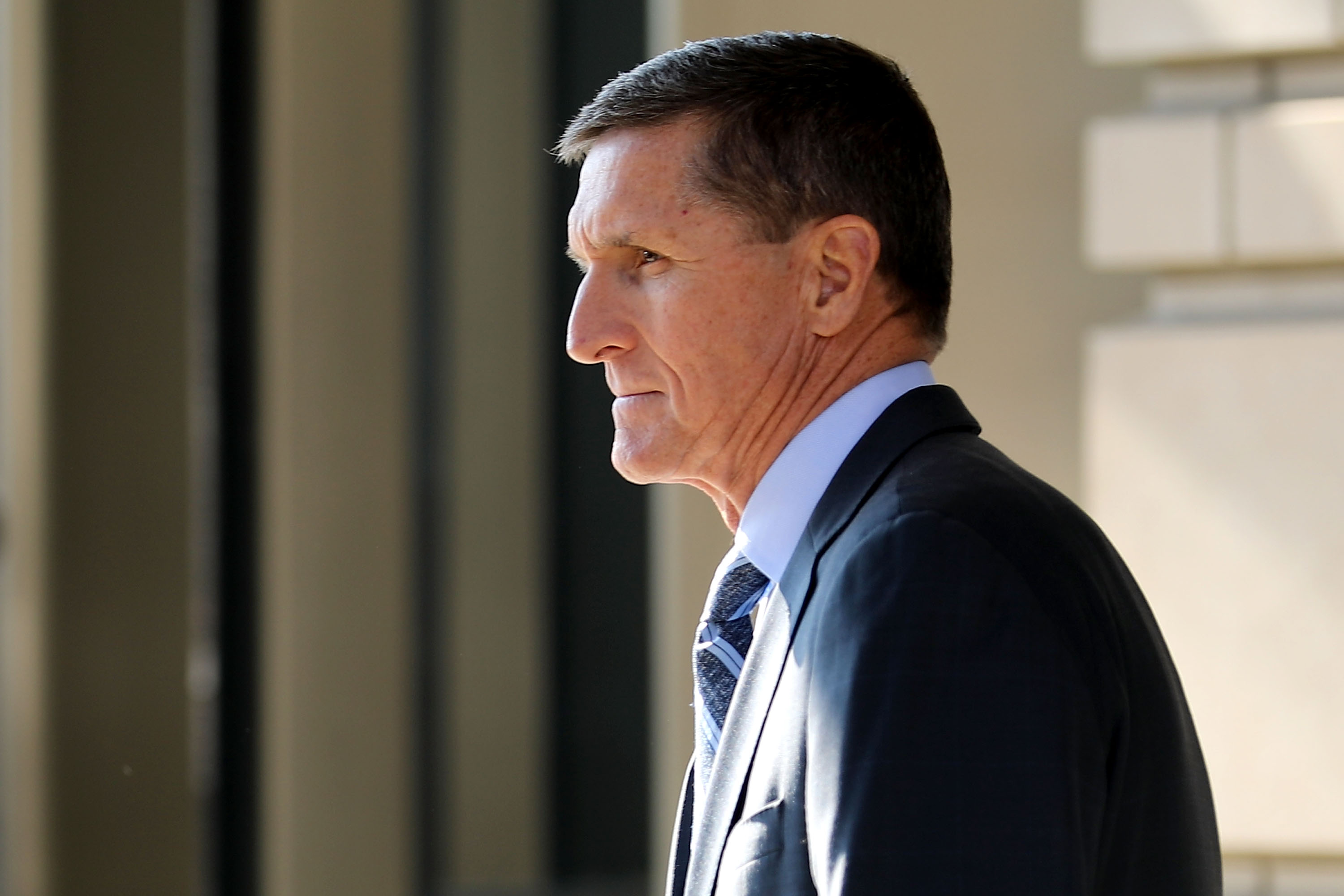 Former National Security Advisor Michael Flynn leaves following his plea hearing at the Prettyman Federal Courthouse December 1, 2017 in Washington, DC. (Chip Somodevilla&mdash;Getty Images)