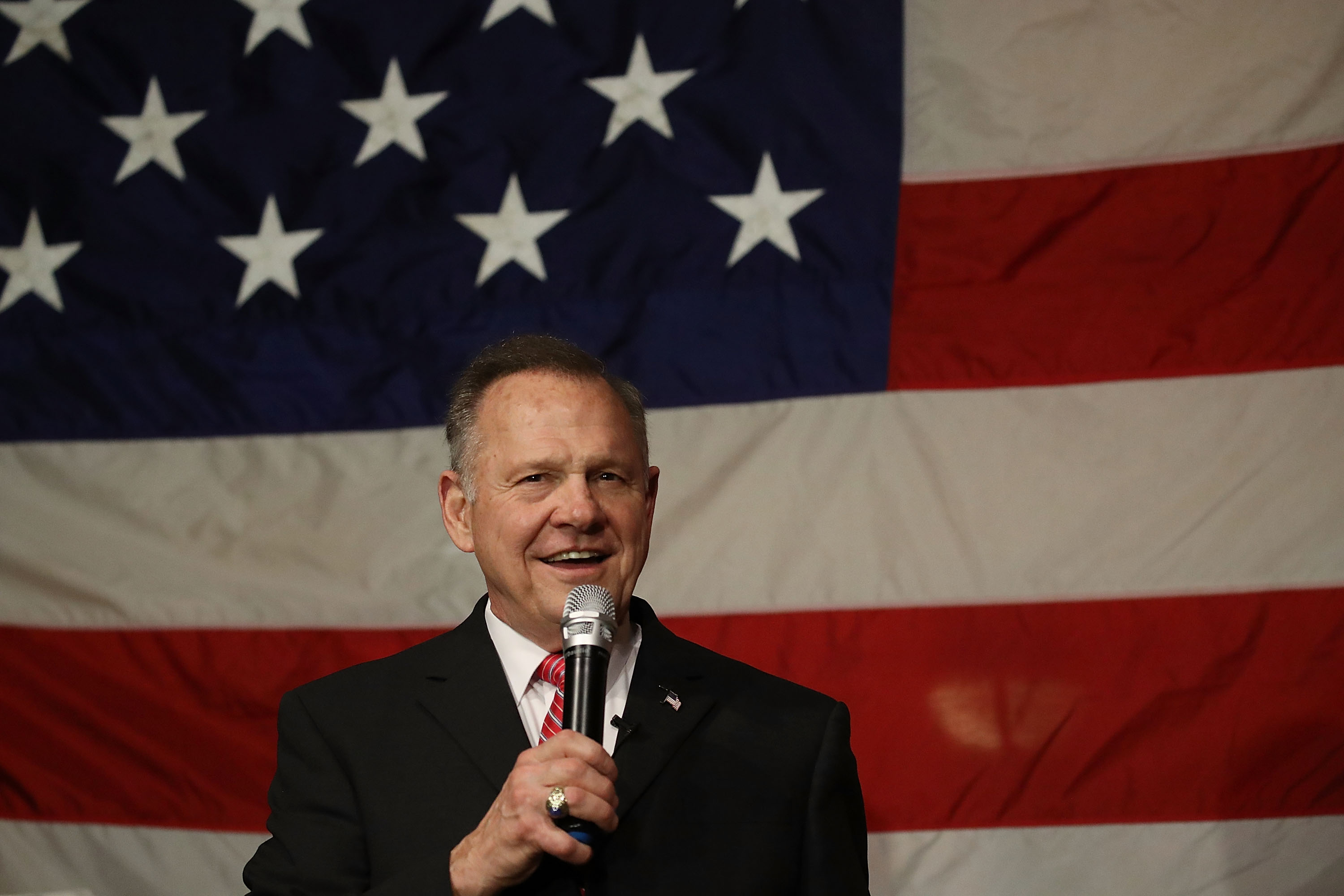 Republican Senatorial candidate Roy Moore speaks during a campaign event on Dec. 5, 2017 in Fairhope, Alabama. (Joe Raedle—Getty Images)