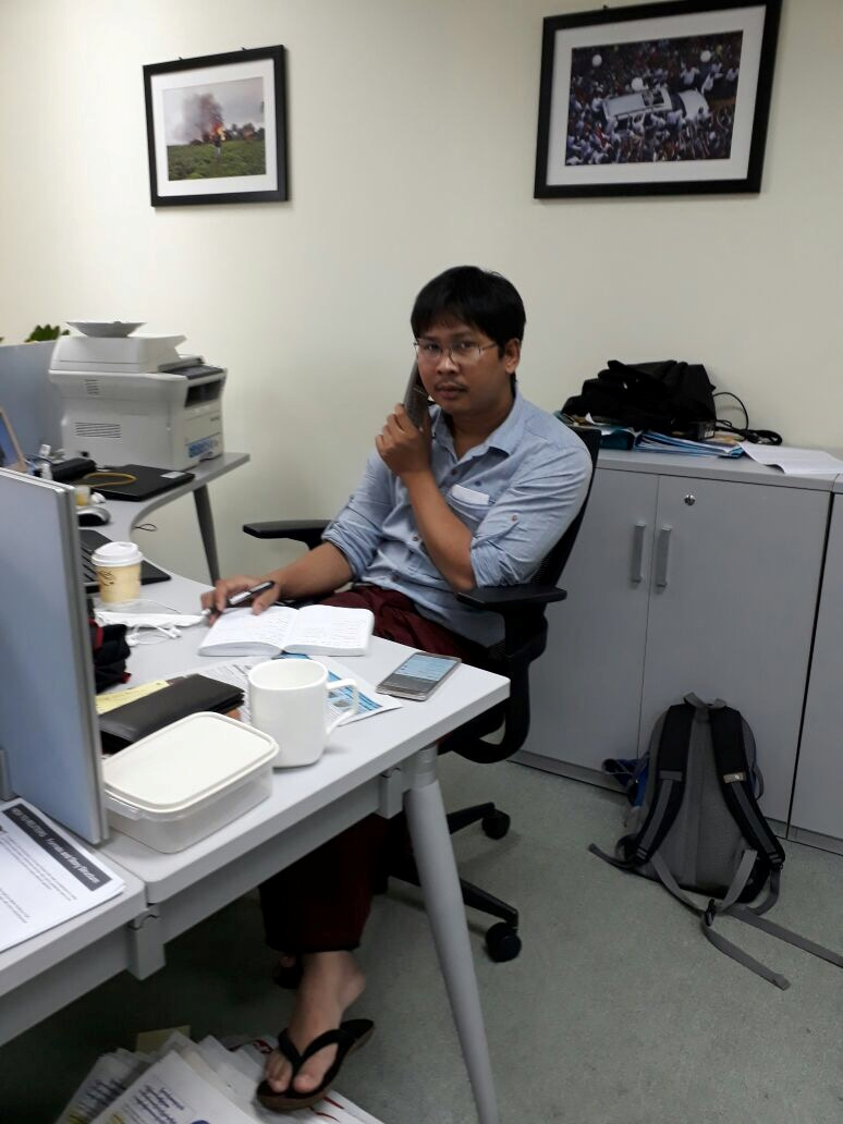 Reuters journalist Wa Lone is seen at the Reuters office in this undated photo in Yangon