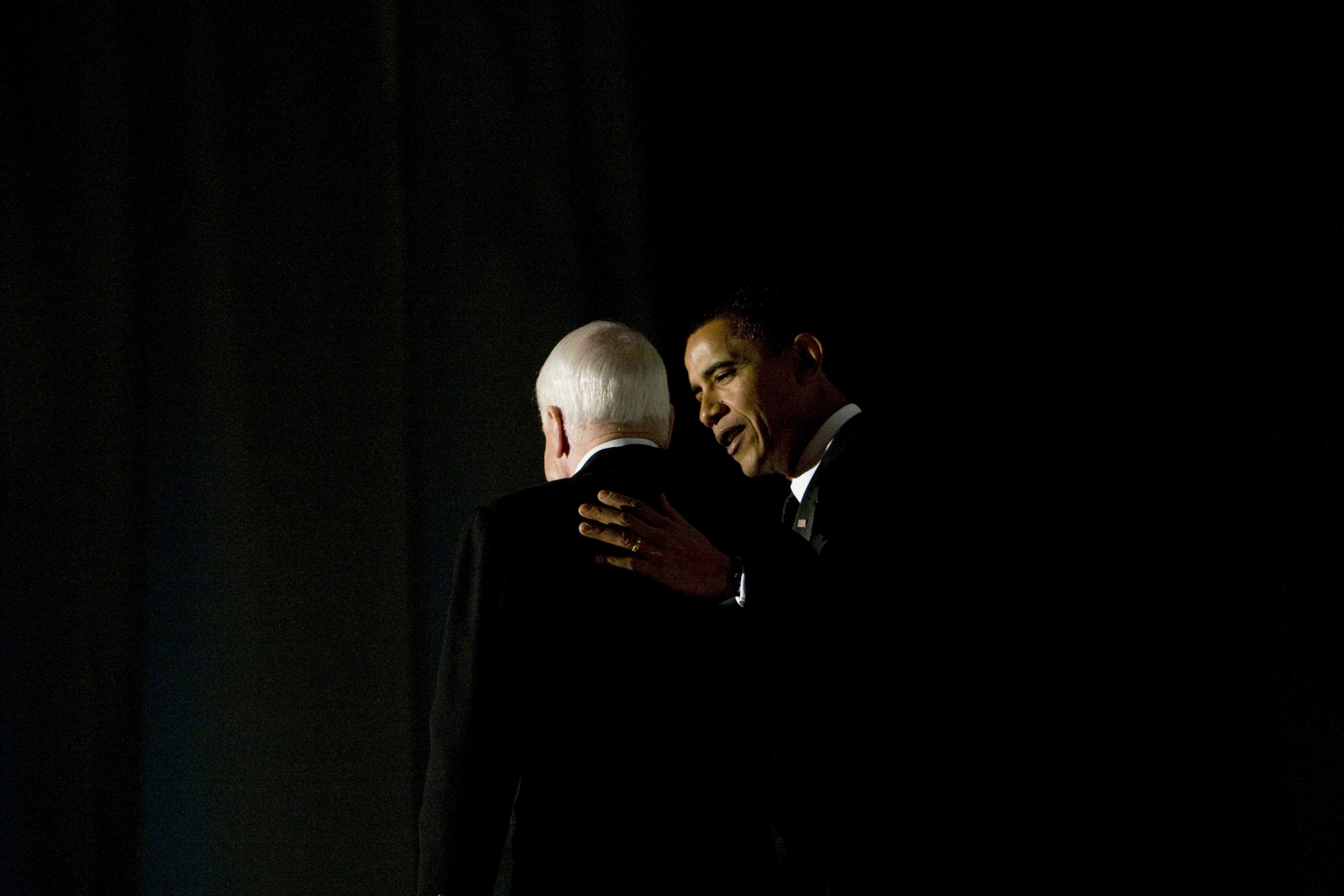 President-elect Barack Obama addresses the Bipartisan Dinner honoring Sen. John McCain in Washington on Jan. 19, 2009. (Zbigniew Bzdak—Chicago Tribune/MCT/Getty Images)