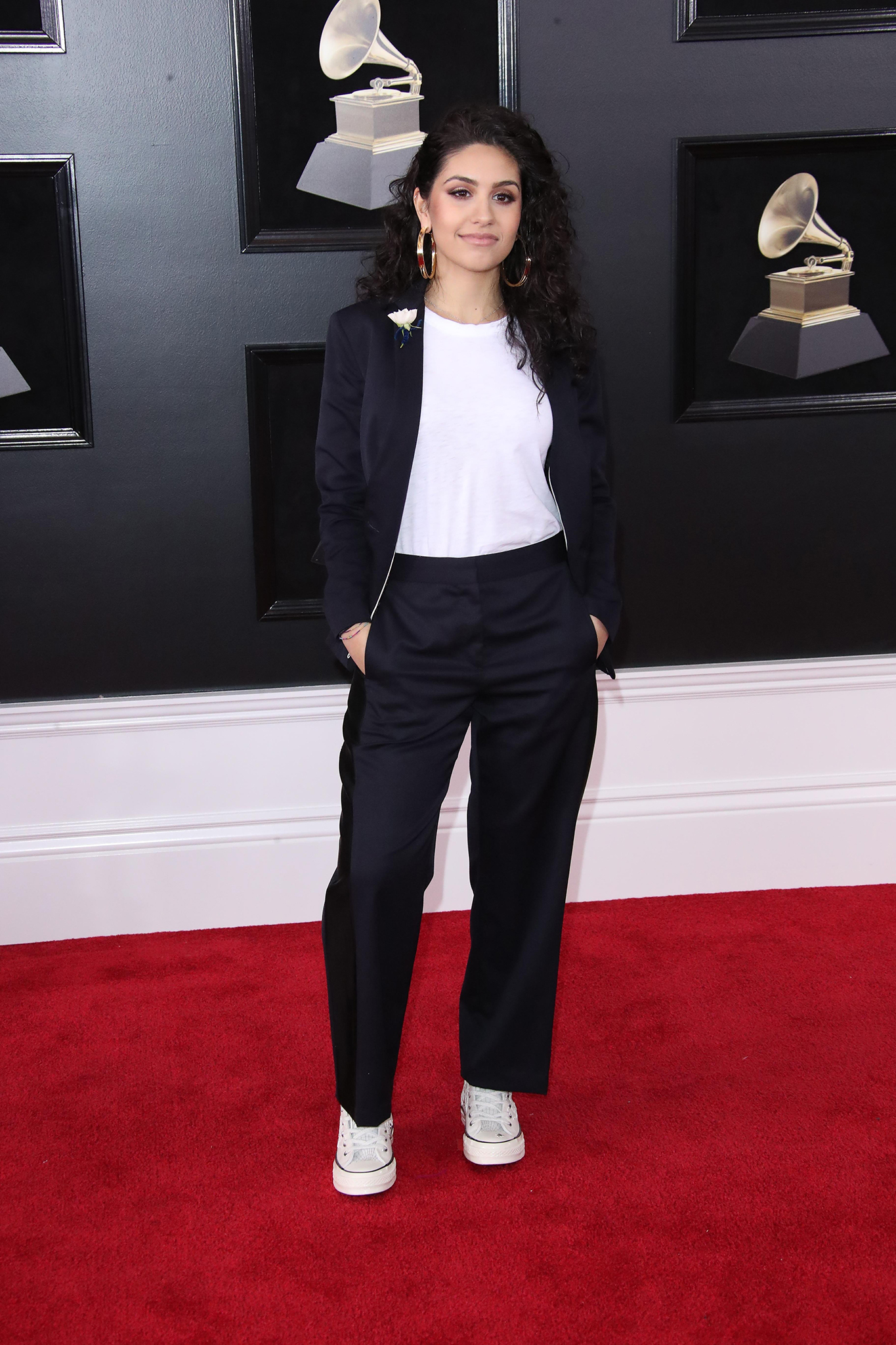lessia Cara arrives at the 60th Annual Grammy Awards at Madison Square Garden.