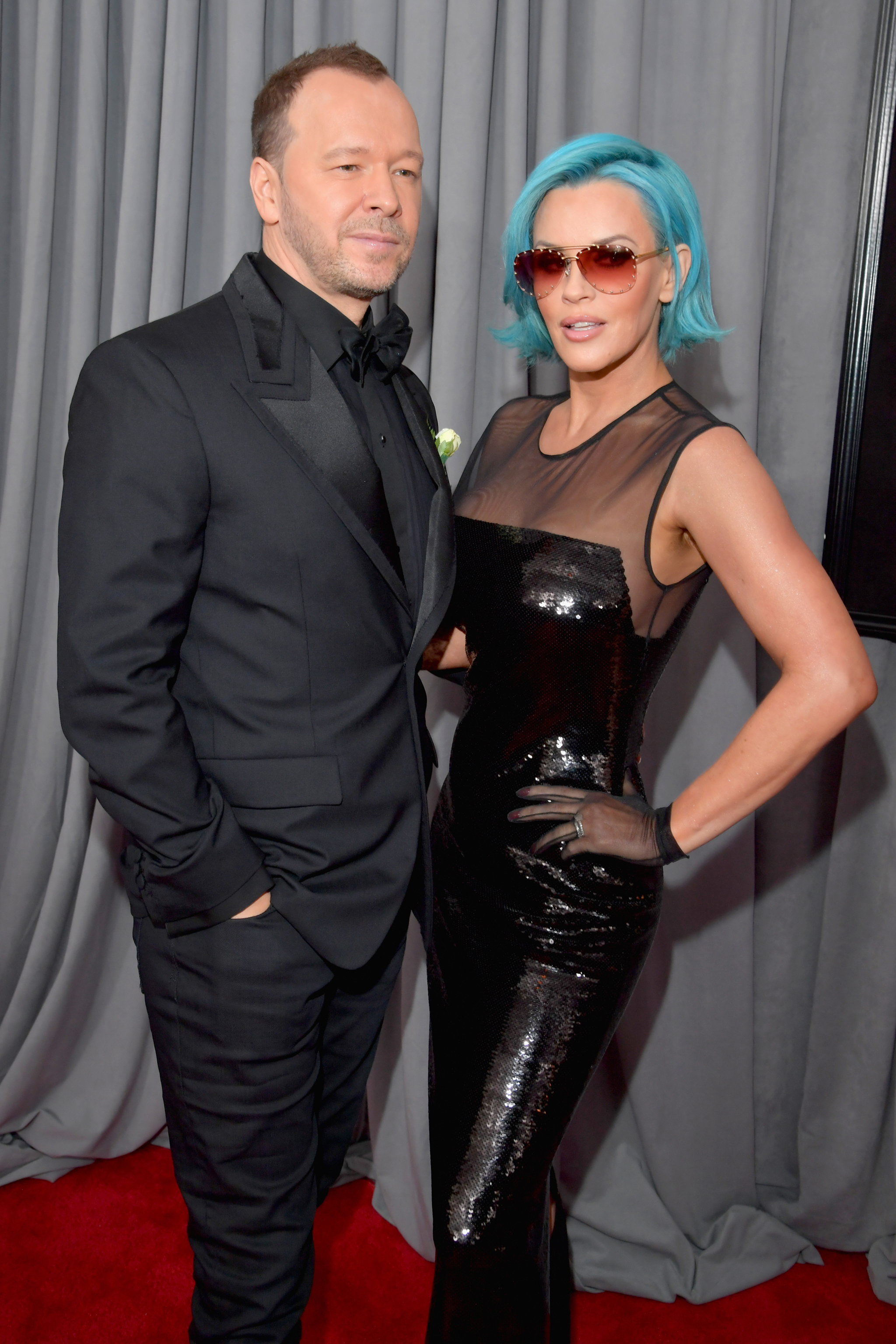Actors Donnie Wahlberg and Jenny McCarthy attend the 60th Annual GRAMMY Awards at Madison Square Garden on January 28, 2018 in New York City.