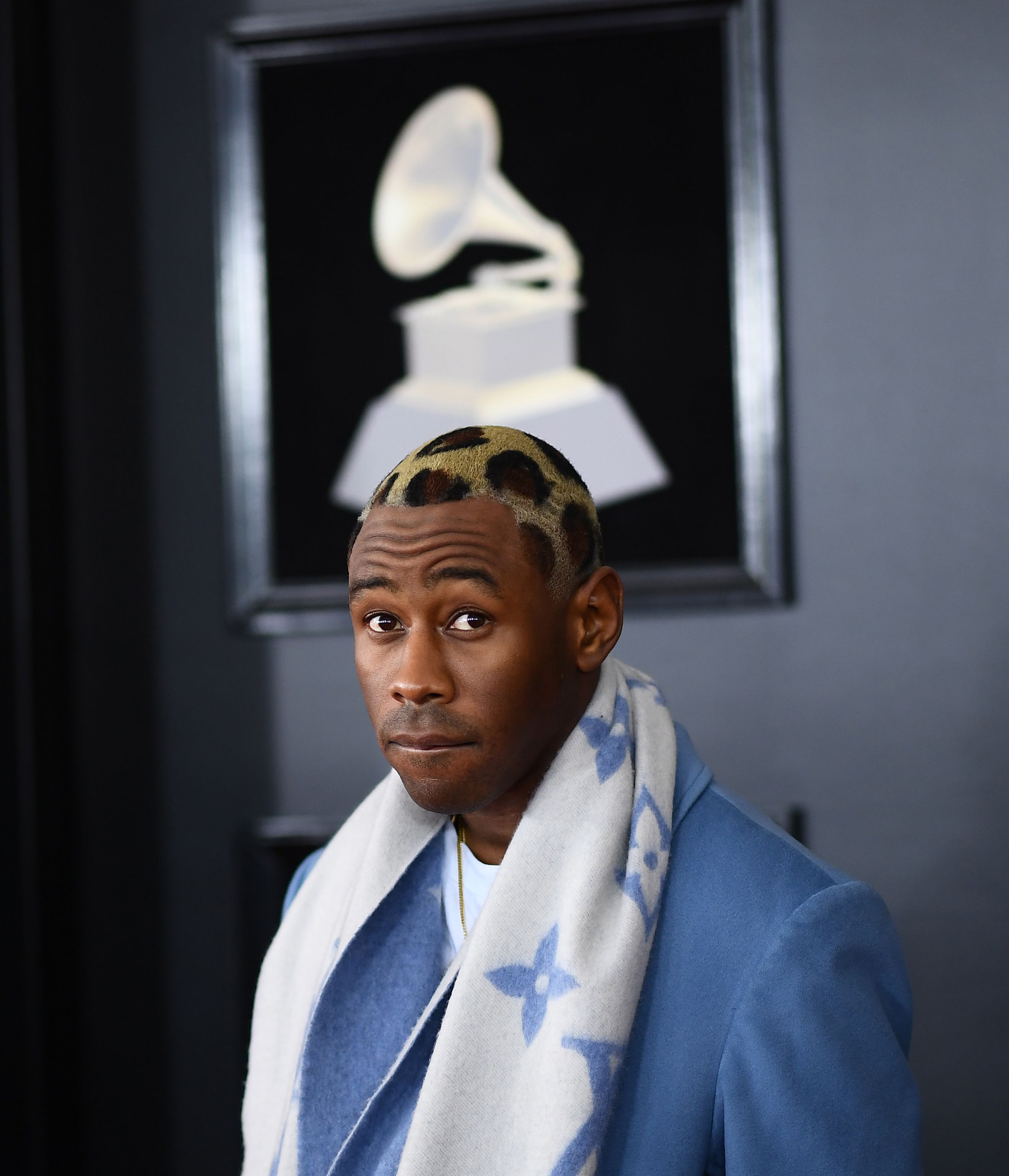 Tyler the Creator arrives for the 60th Grammy Awards on January 28, 2018, in New York.