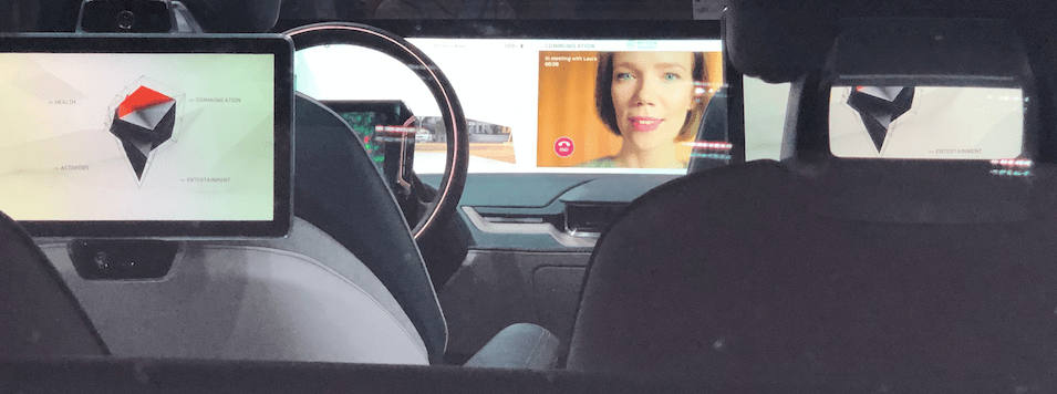 Byton's concept car has a gigantic screen. (Lisa Eadicicco)