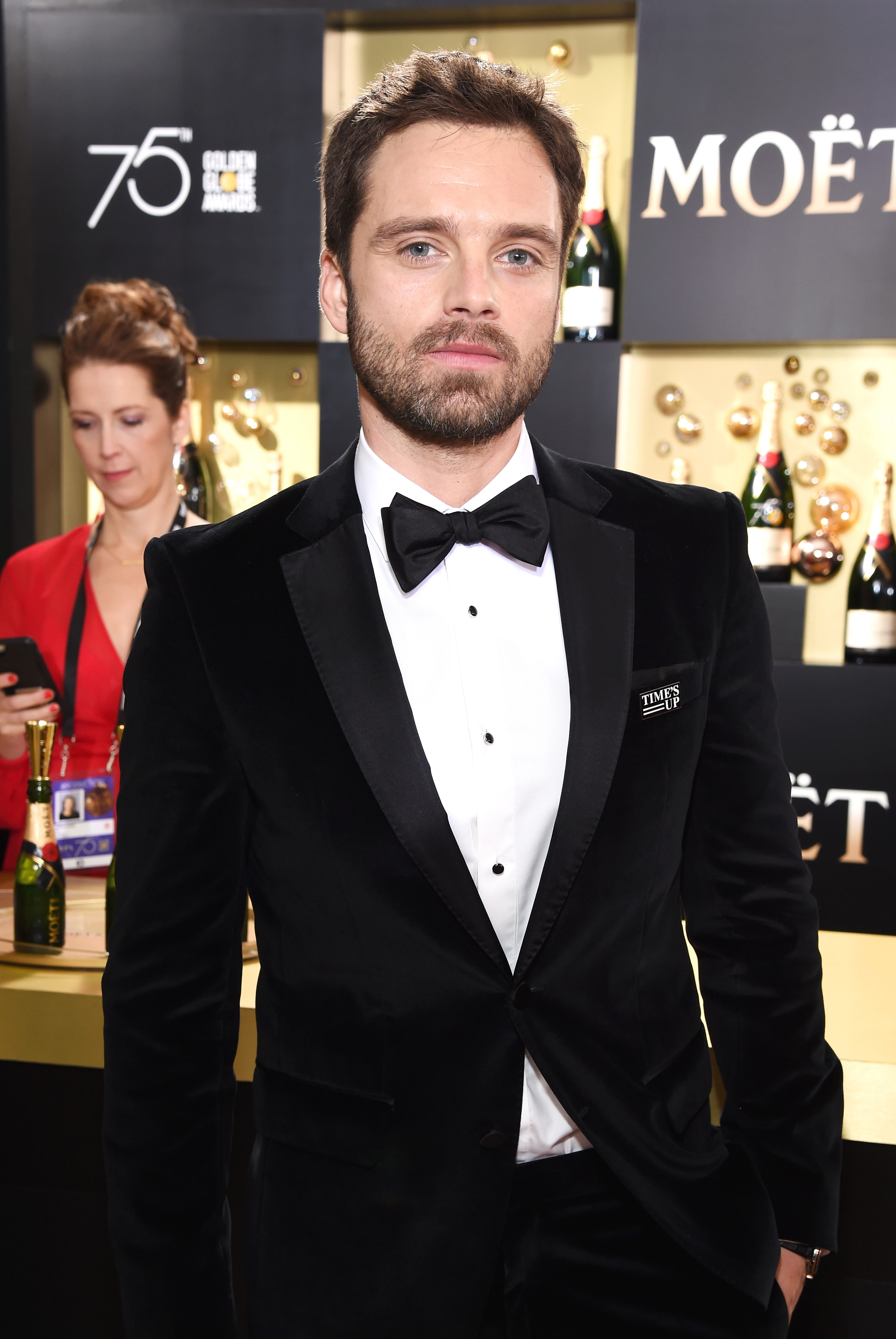 Actor Sebastian Stan celebrates The 75th Annual Golden Globe Awards with Moet & Chandon at The Beverly Hilton Hotel on January 7, 2018 in Beverly Hills, California. (Michael Kovac—Getty Images)
