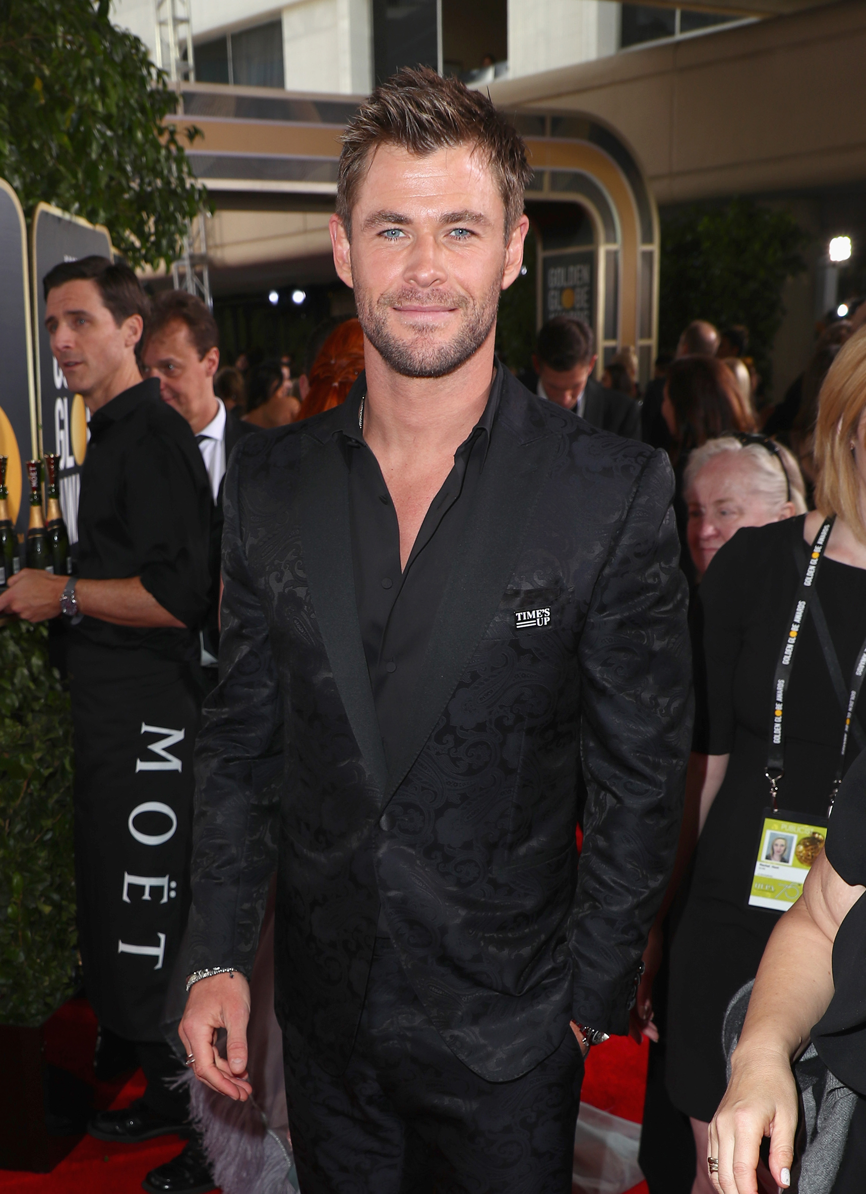 Actor Chris Hemsworth celebrates The 75th Annual Golden Globe Awards with Moet &amp; Chandon at The Beverly Hilton Hotel on January 7, 2018 in Beverly Hills, California. (Joe Scarnici—Getty Images)