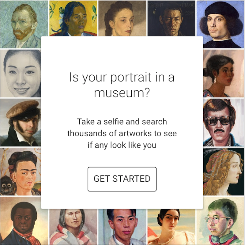 The Google Art &amp; Culture app, which allows you to upload a selfie and find your art museum doppelganger   — unless you live in Illinois or Texas (Google Arts &amp; Culture app)
