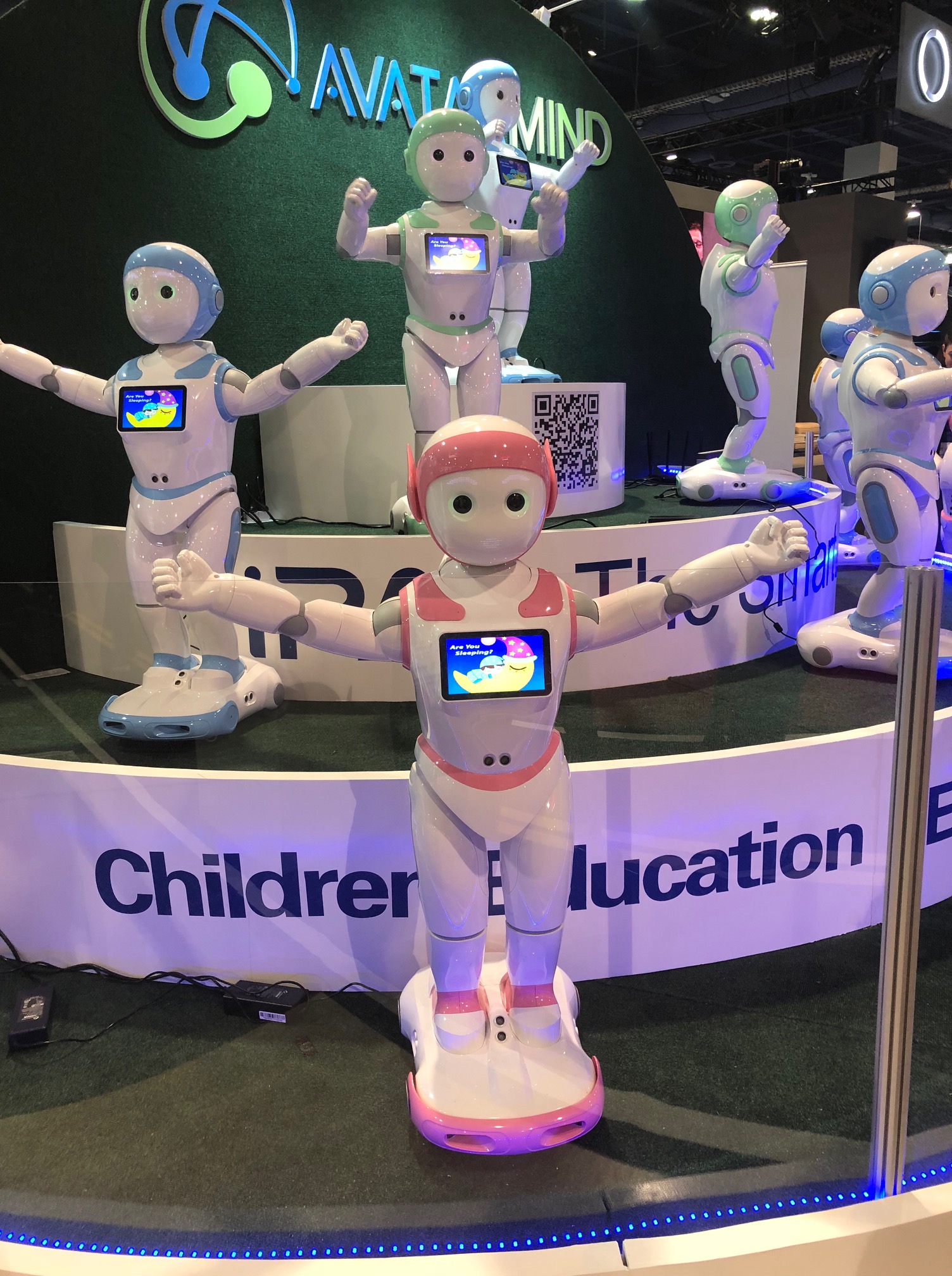 The iPal robot, shown at CES 2018, can be used as a companion for children and the elderly. (Lisa Eadicicco)