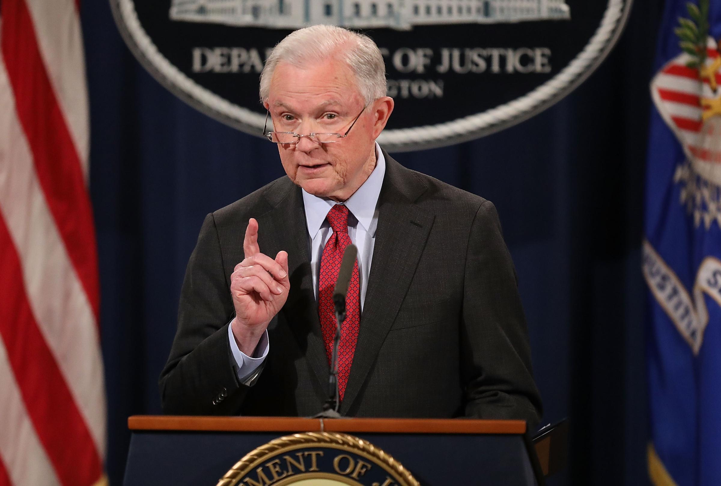 Attorney General Jeff Sessions Holds News Conference Discussing Efforts To Reduce Violent Crime