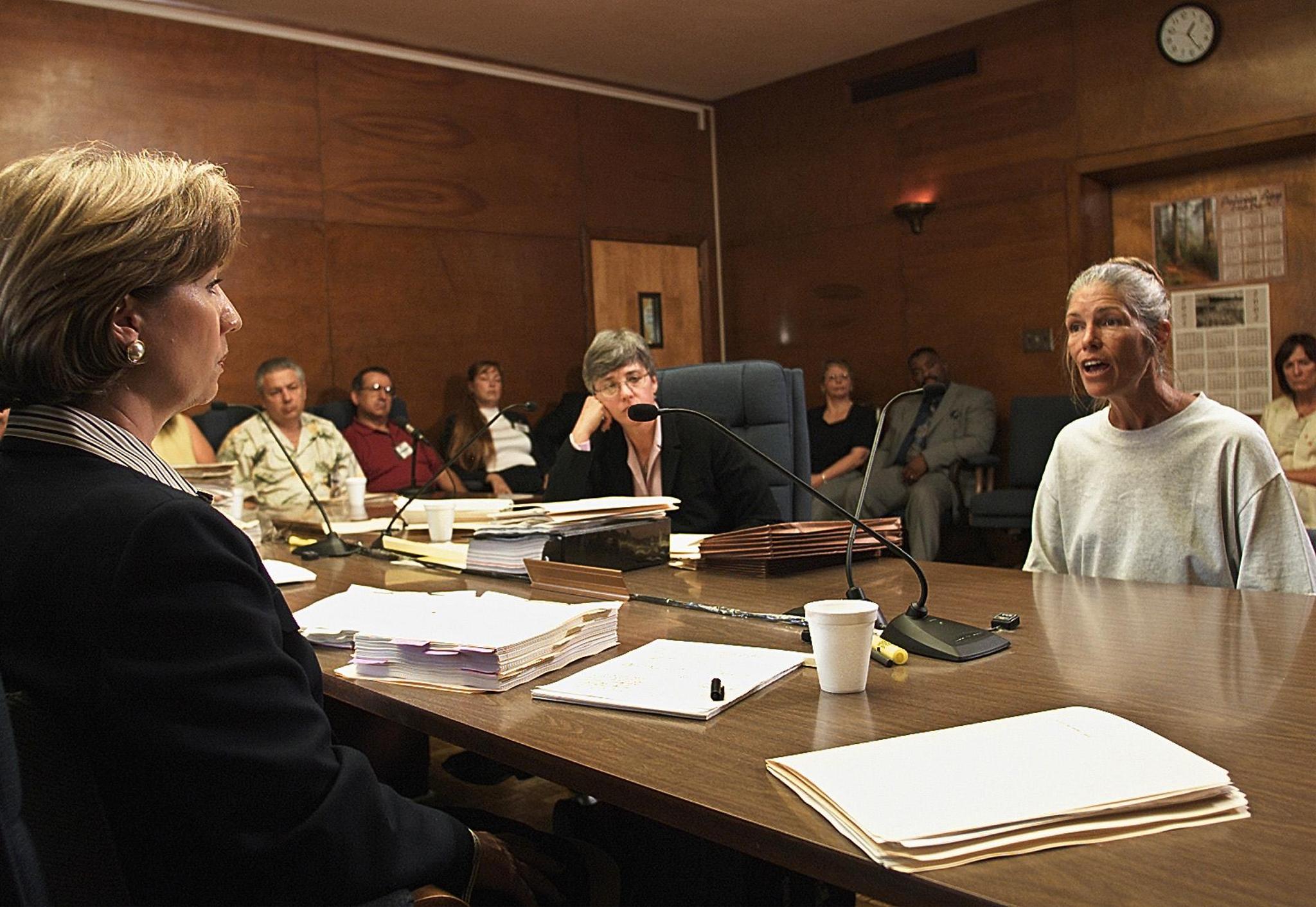 Leslie Van Houten, after her parole was denied in 2002. (DAMIAN DOVARGANES—AFP/Getty Images)