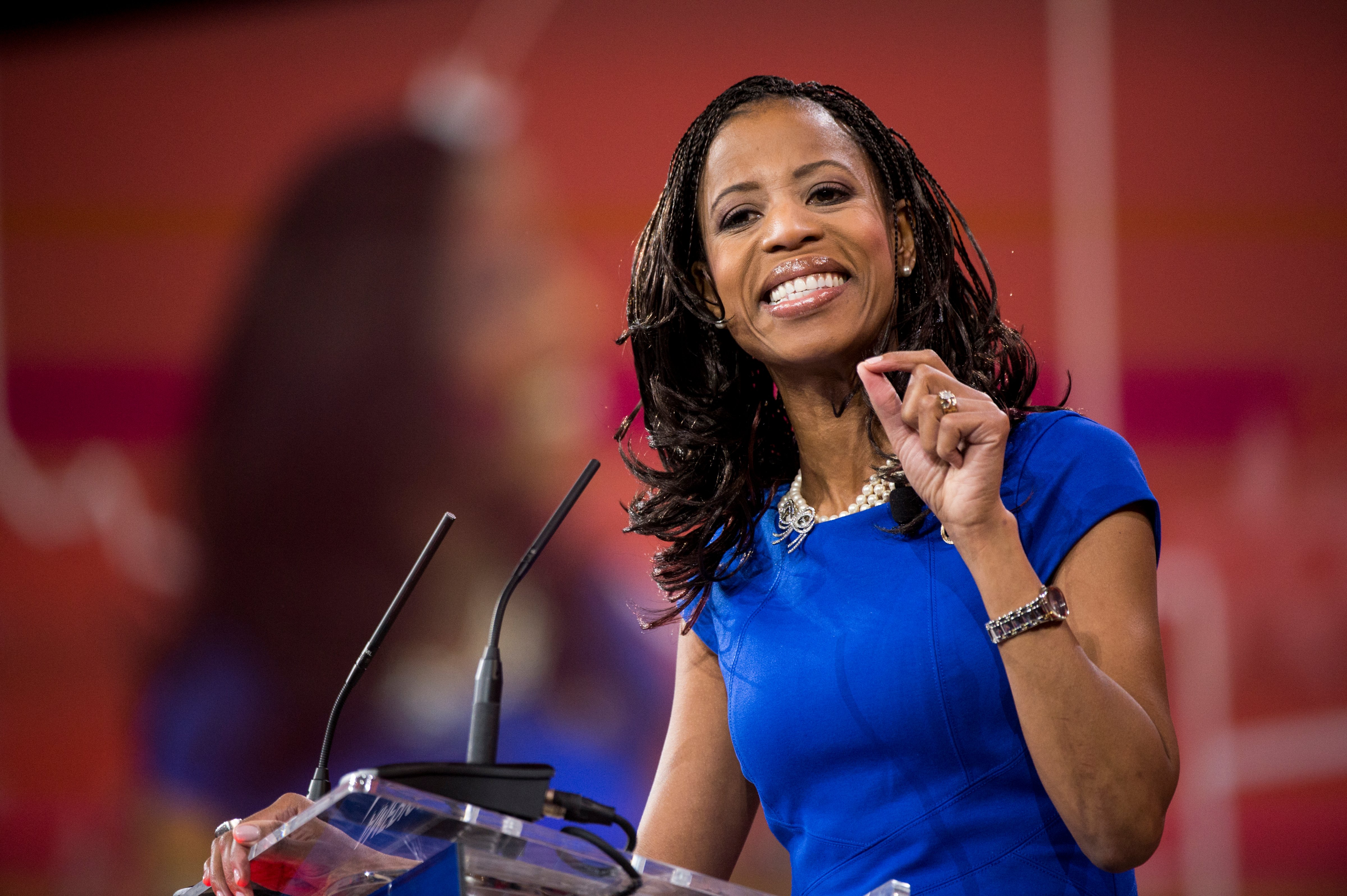 Rep. Mia Love, R-Utah, speaks to the crowd at CPAC in National Harbor, Md., on Feb. 26, 2015. (Bill Clark—CQ-Roll Call,Inc./Getty Images)