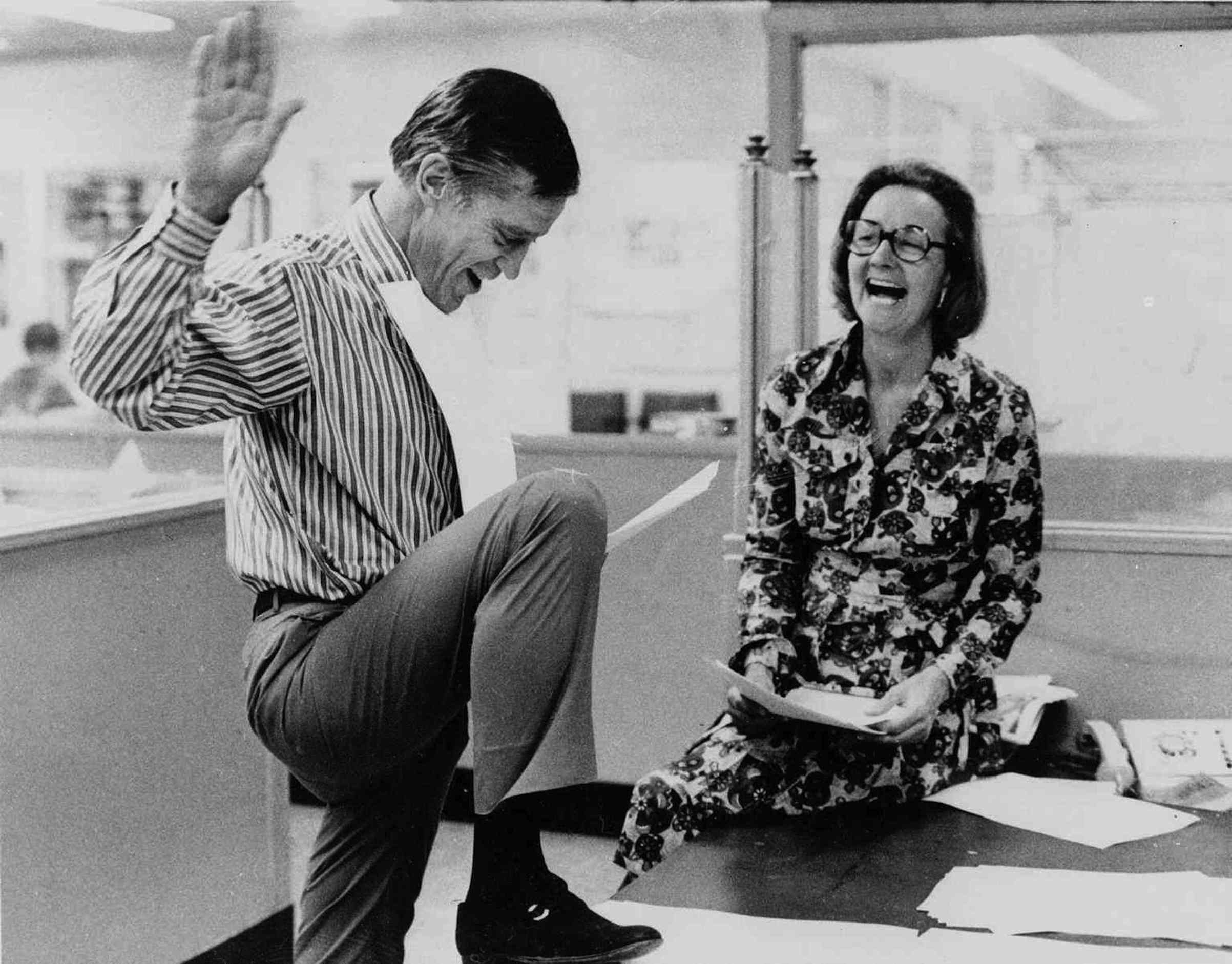Katharine Graham, publisher of the Washington Post, and Executive Editor Benjamin C. Bradlee look over reports of the 6 to 3 Supreme Court decision which permitted the paper to publish stories based on the secret Pentagon study of the Vietnam War, on June 30, 1971. (Charles del Vecchio—The Washington Post / Getty Images)