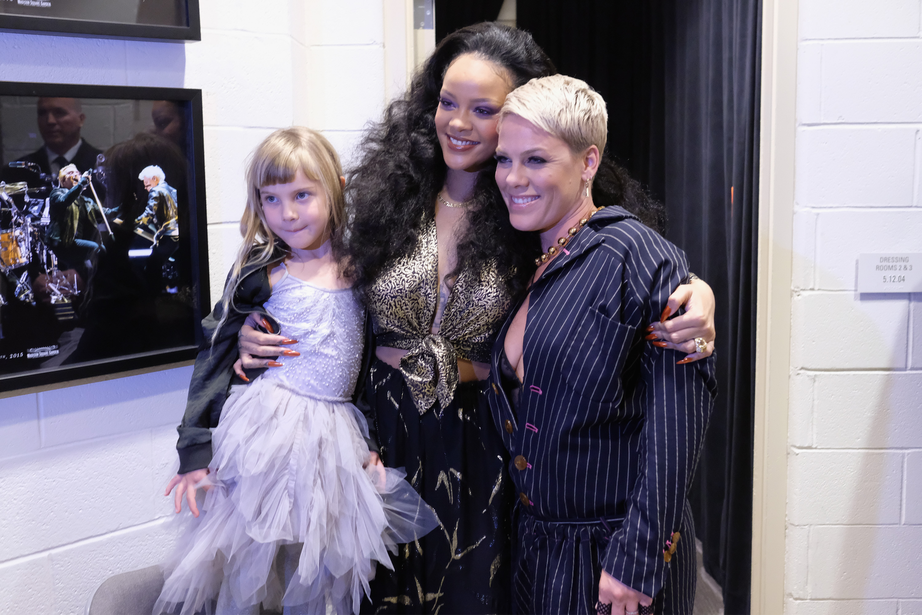 Willow Hart, recording artists Rihanna and Pink backstage at the 60th Annual GRAMMY Awards at Madison Square Garden on January 28, 2018 in New York City. (Nicholas Hunt&mdash;Getty Images for NARAS)