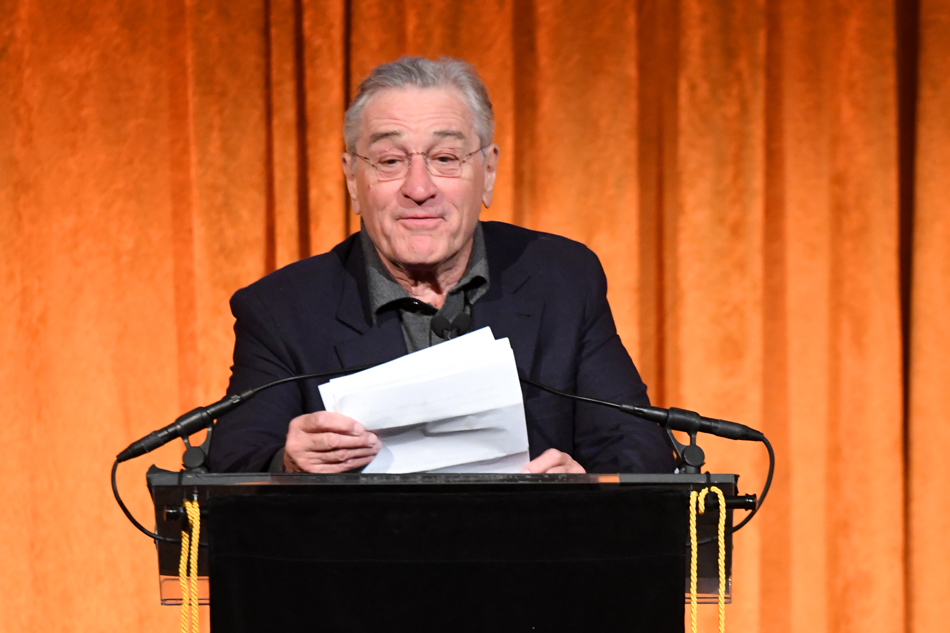 Robert De Niro speaks onstage during the National Board of Review Annual Awards Gala at Cipriani 42nd Street on January 9, 2018 in New York City (Dimitrios Kambouris&mdash;Getty Images for National Board of Review)