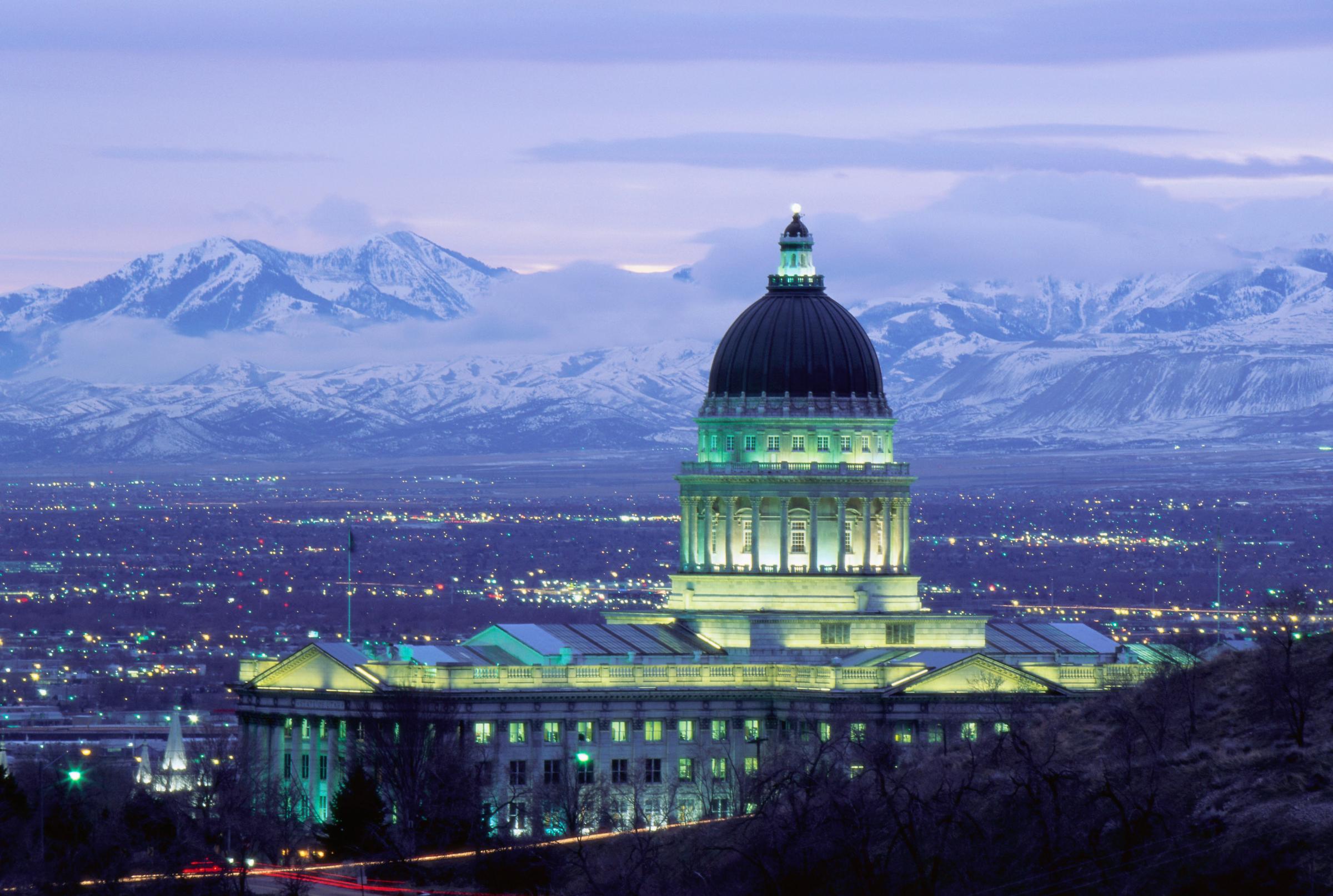 Utah State Capitol Building at Sunset