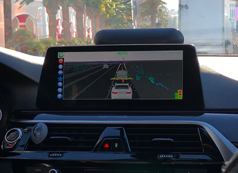 This screen shows what a self-driving Lyft sees as it navigates (Lisa Eadicicco)
