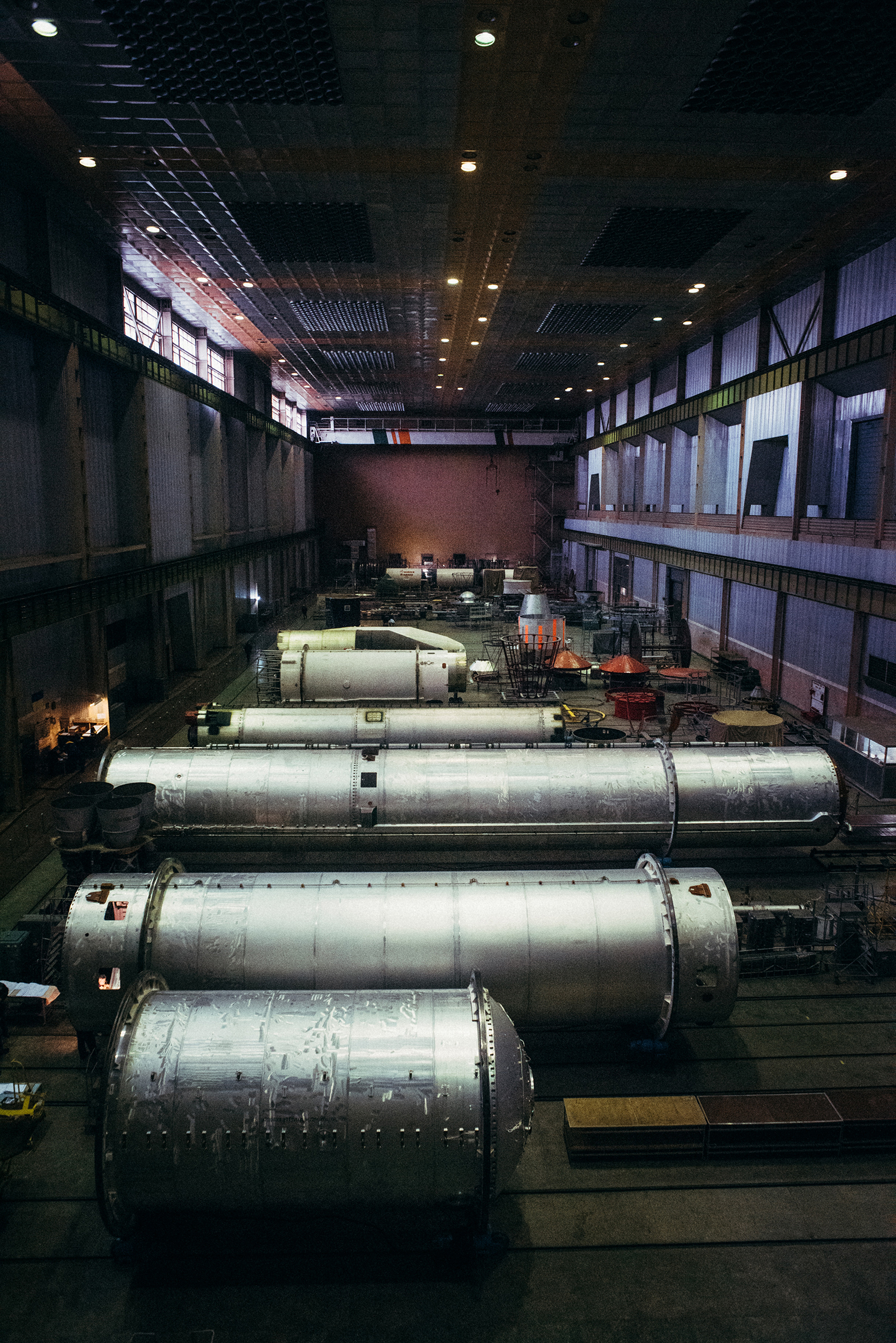 Rocket parts await assembly at Workshop 97 of the Yuzhmash plant (Maxim Dondyuk for TIME)