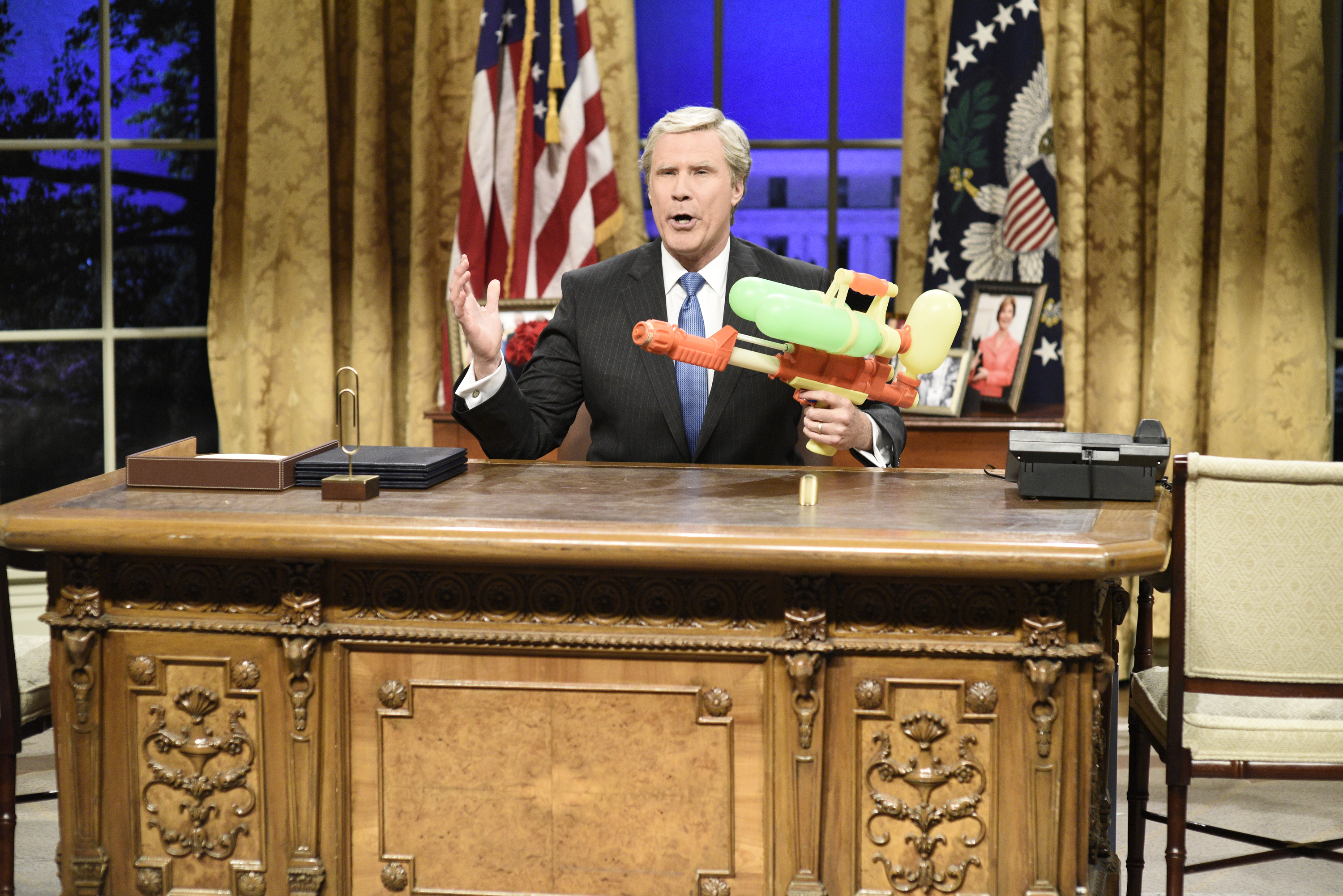 Will Ferrell as George W. Bush on 'Saturday Night Live' on Jan. 27, 2018 (Will Heath—NBCU/Getty Images)