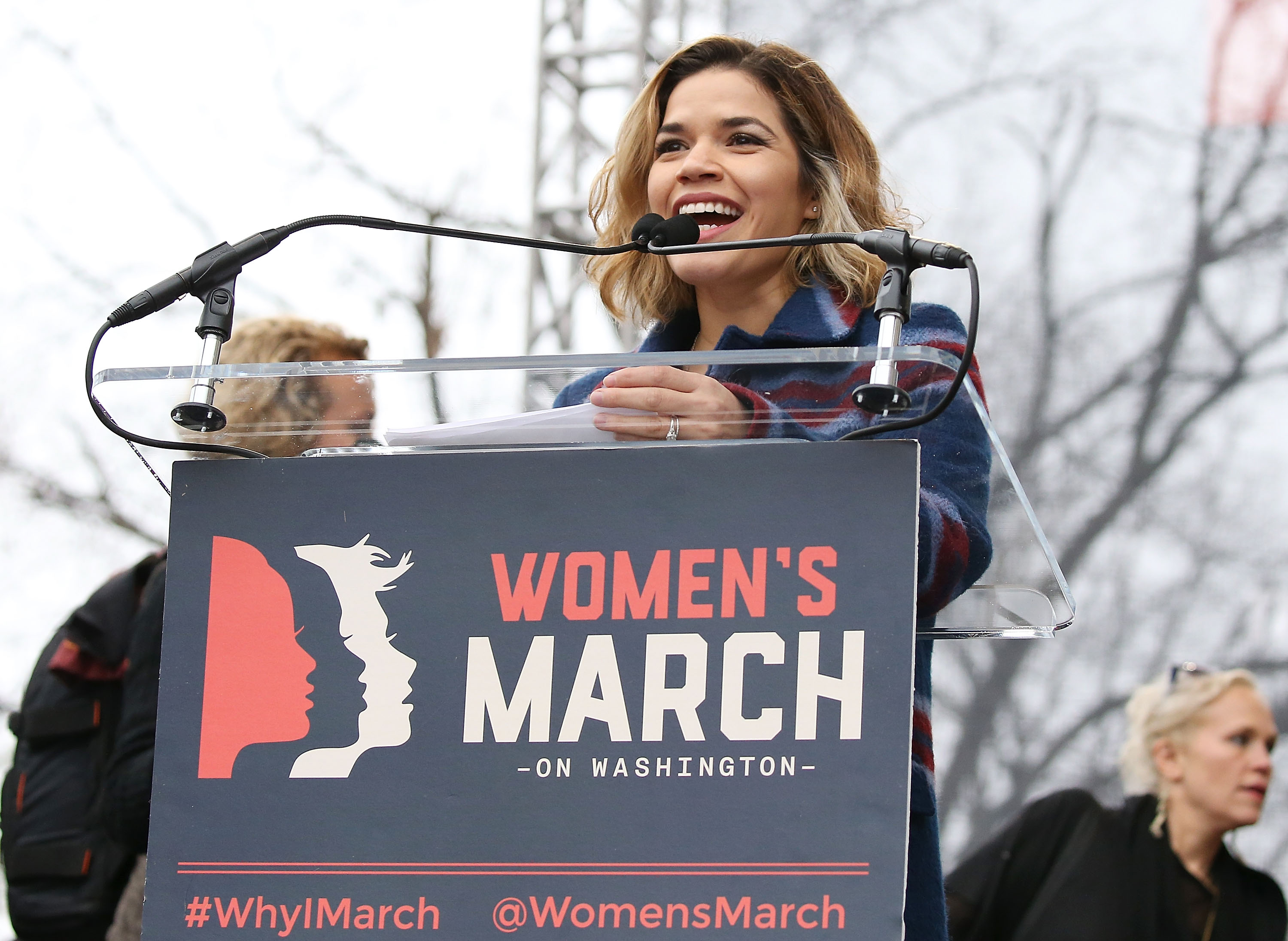 America Ferrara speaks onstage at the Women's March on Washington on January 21, 2017 in Washington, DC. (Paul Morigi&mdash;WireImage)