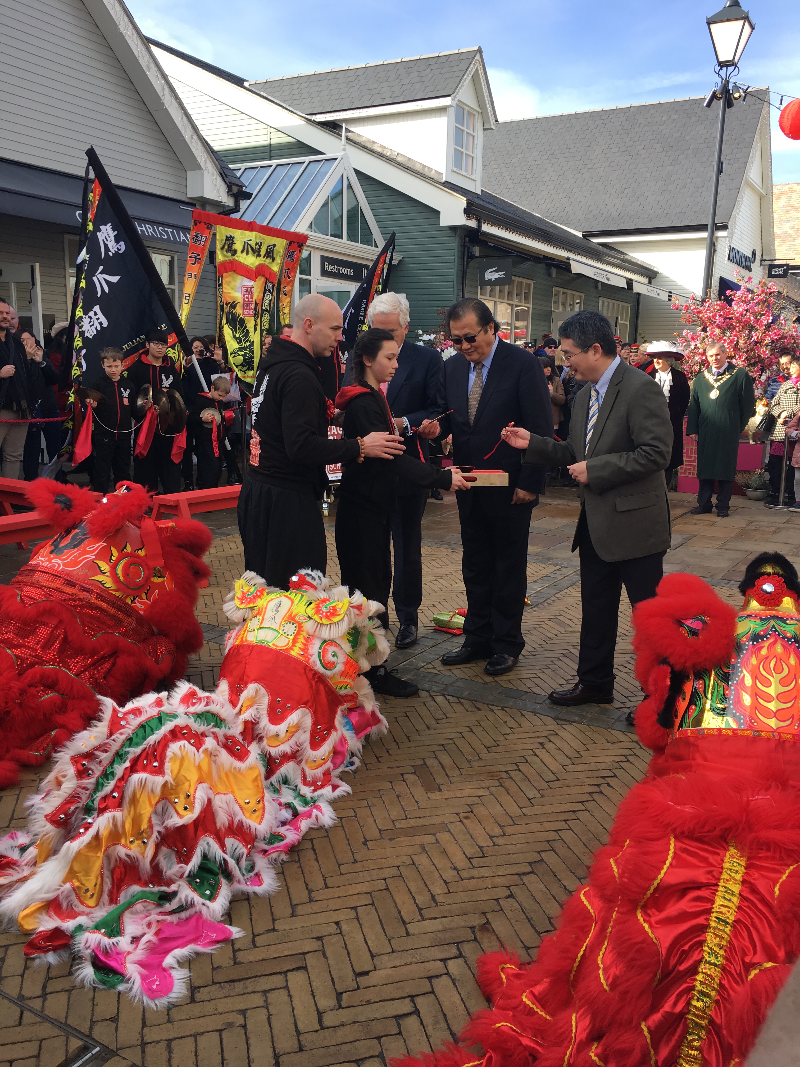 The eye dotting ceremony celebrating Chinese New Year in Bicester Village, Feb. 16 2018.