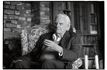 Billy Graham answering a question at his home during the TIME magazine interview. (Diana Walker for TIME)