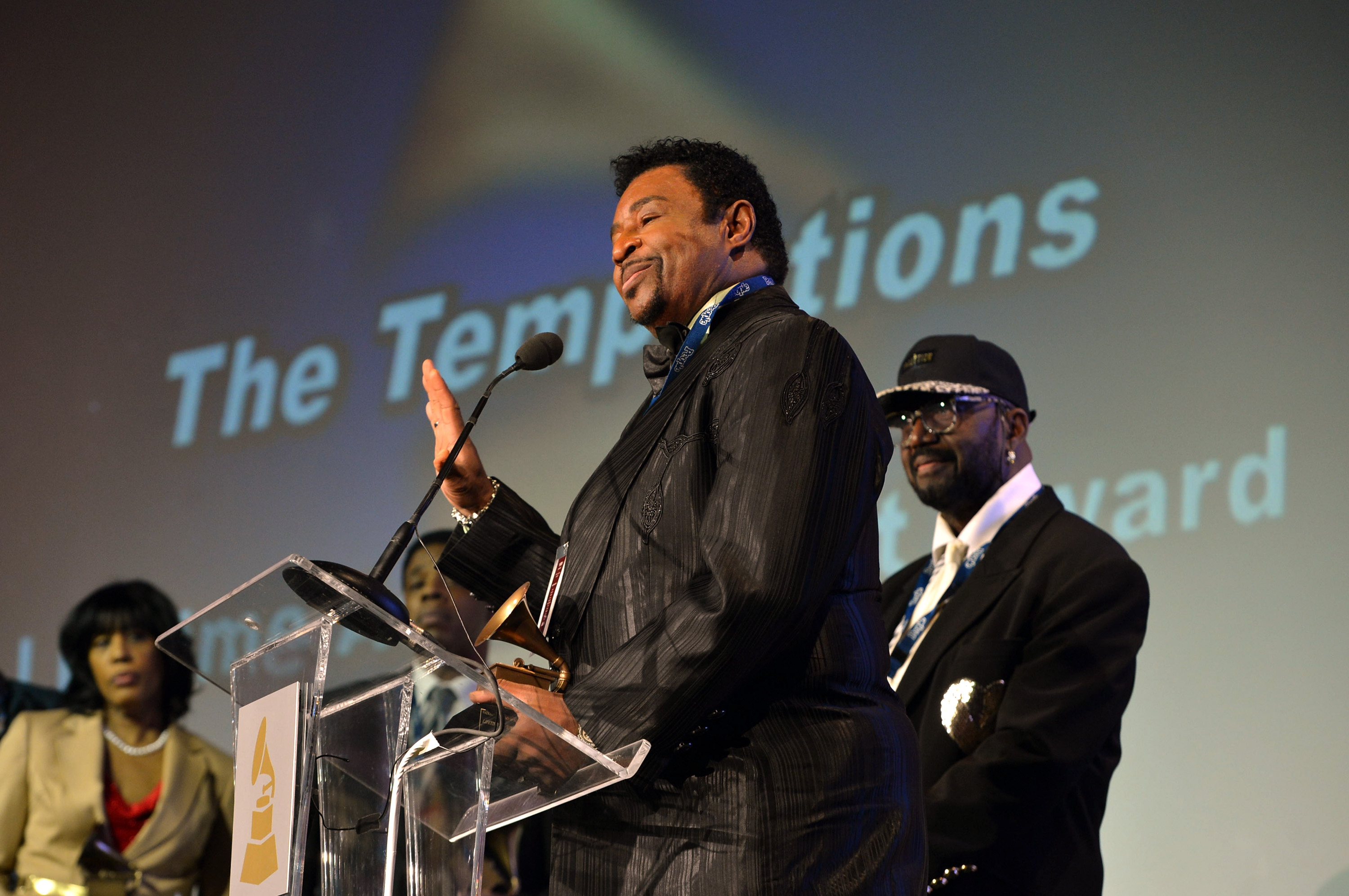 LOS ANGELES, CA - FEBRUARY 09: Singer Dennis Edwards of The Temptations speaks onstage during the Special Merit Awards Ceremony during the 55th Annual GRAMMY Awards at the Wilshire Ebell Theater on February 9, 2013 in Los Angeles, California. (Photo by Rick Diamond/WireImage) (Rick Diamond—WireImage)