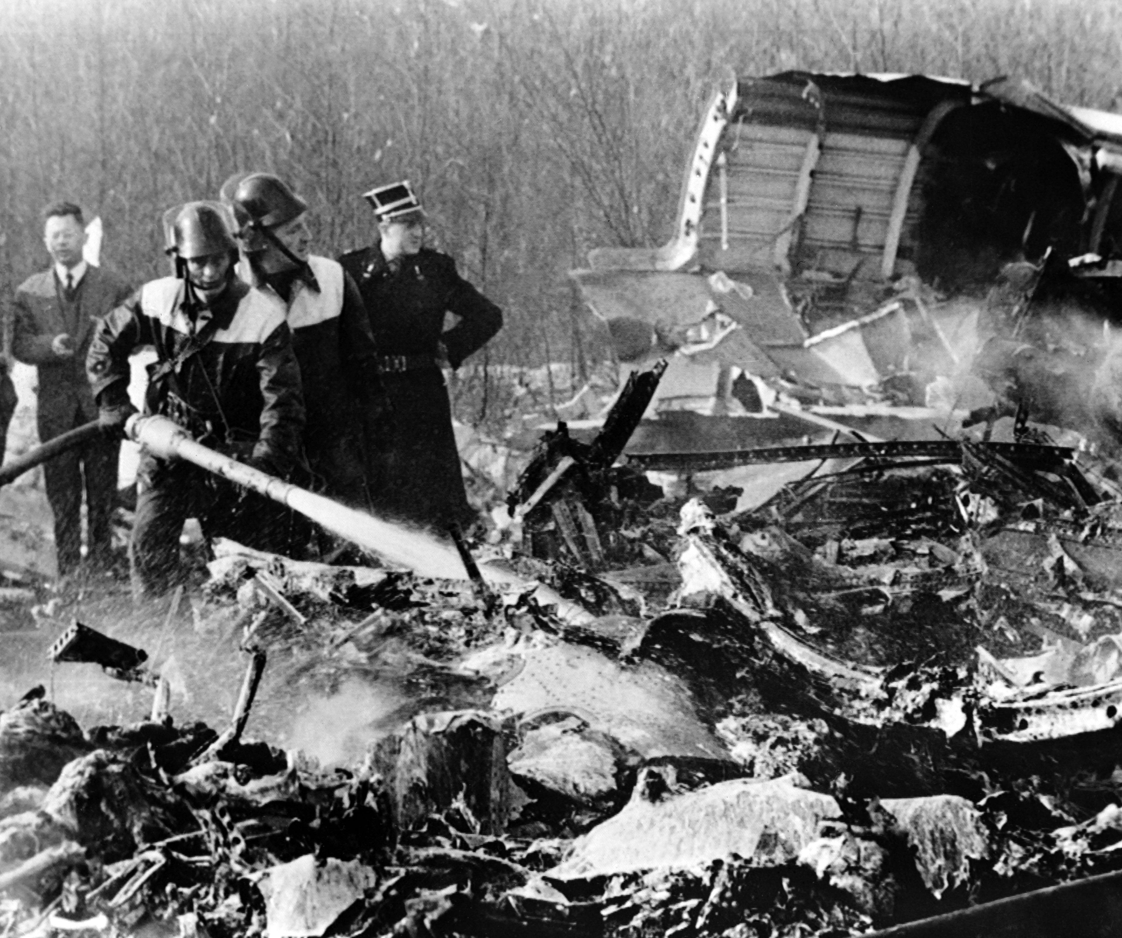 View of the scene of the plane crash of the Sabena Flight 548, on February 15, 1961 near Brussels. (STF/AFP/Getty Images)