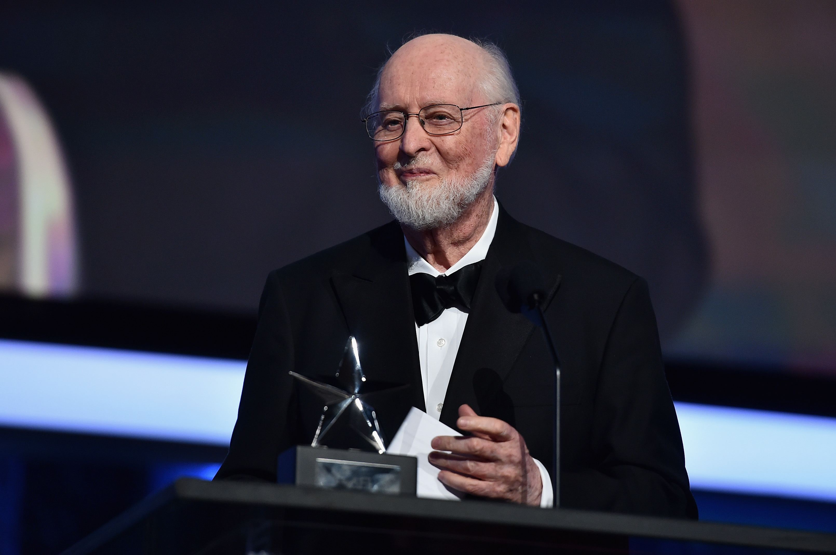 Honoree John Williams accepts the Life Achievement Award onstage during American Film Institute's 44th Life Achievement Award Gala Tribute show on June 9, 2016 in Hollywood, California. (Alberto E. Rodriguez—Getty Images for Turner)