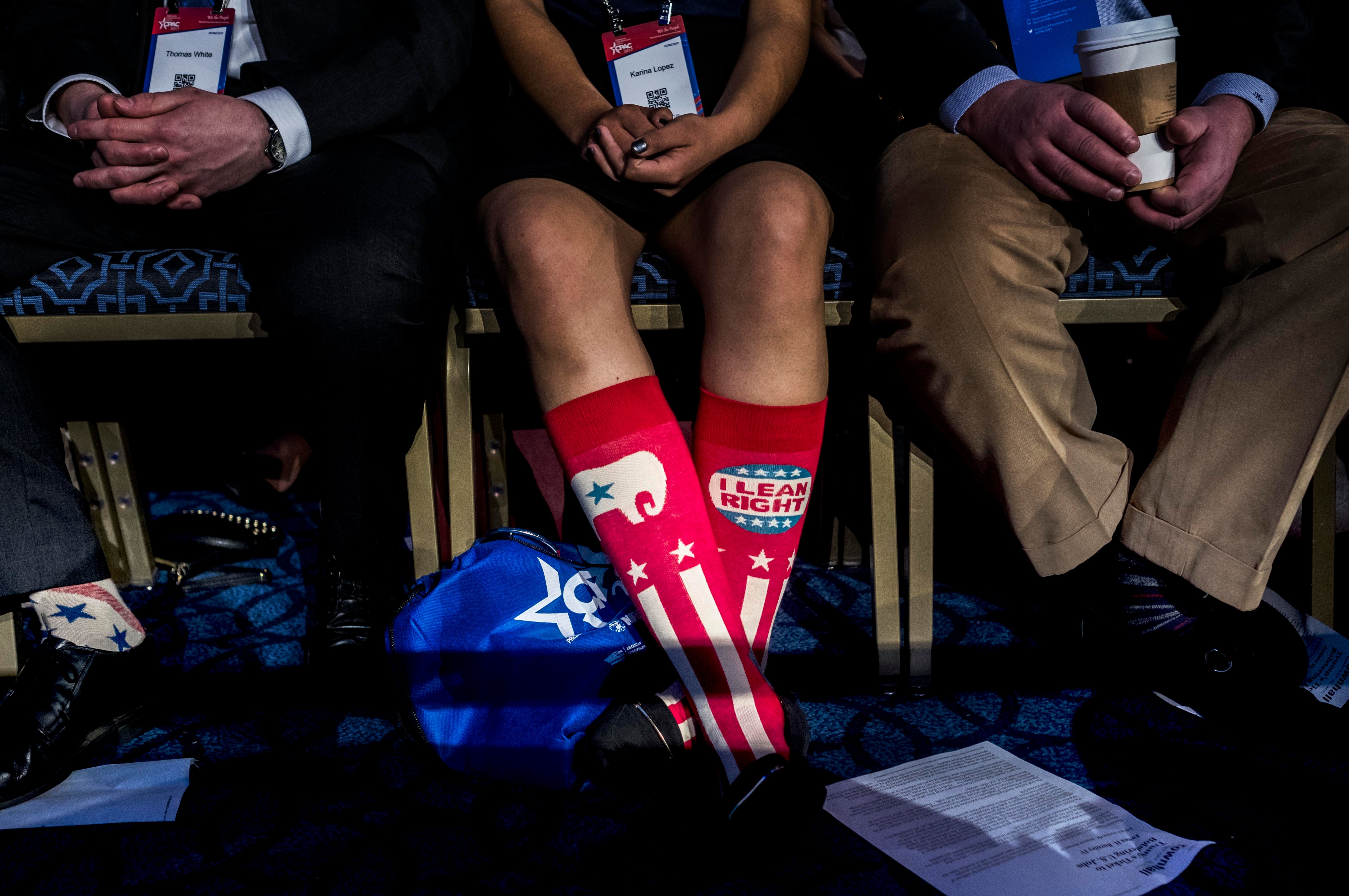 Supporters wait for President Donald Trump to speak to a packed ballroom during the CPAC conference at the Gaylord Hotel and Convention Center in Oxon Hill, Maryland Friday February 24, 2017. (Melina Mara/The Washington Post via Getty Images)