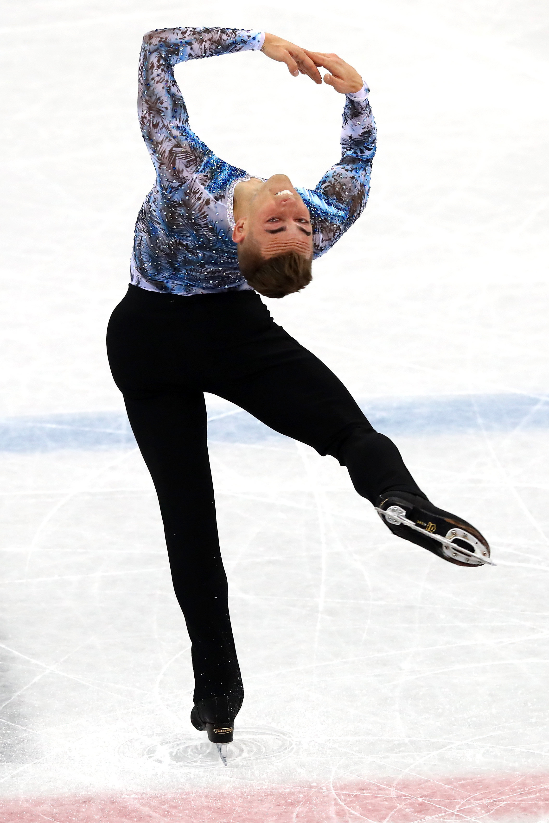 Adam Rippon of the United States competes in the Figure Skating Team Event  Men's Single Free Skating on day three of the PyeongChang 2018 Winter Olympic Games at Gangneung Ice Arena on Feb. 12, 2018 in Gangneung, South Korea. (Dean Mouhtaropoulos—Getty Images)
