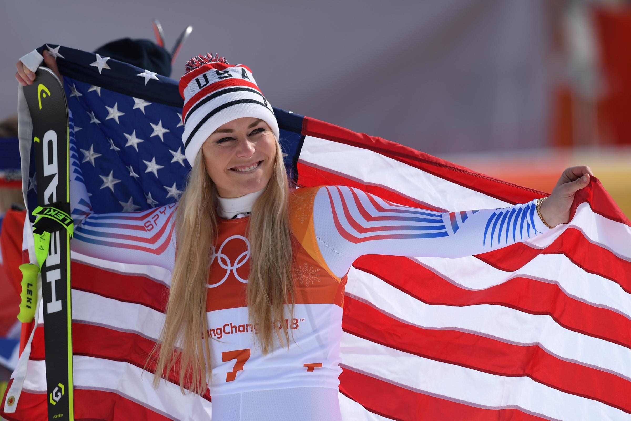 Lindsey Vonn Wins Bronze in Ladies Alpine Skiing Downhill at Winter Olympics Day 12