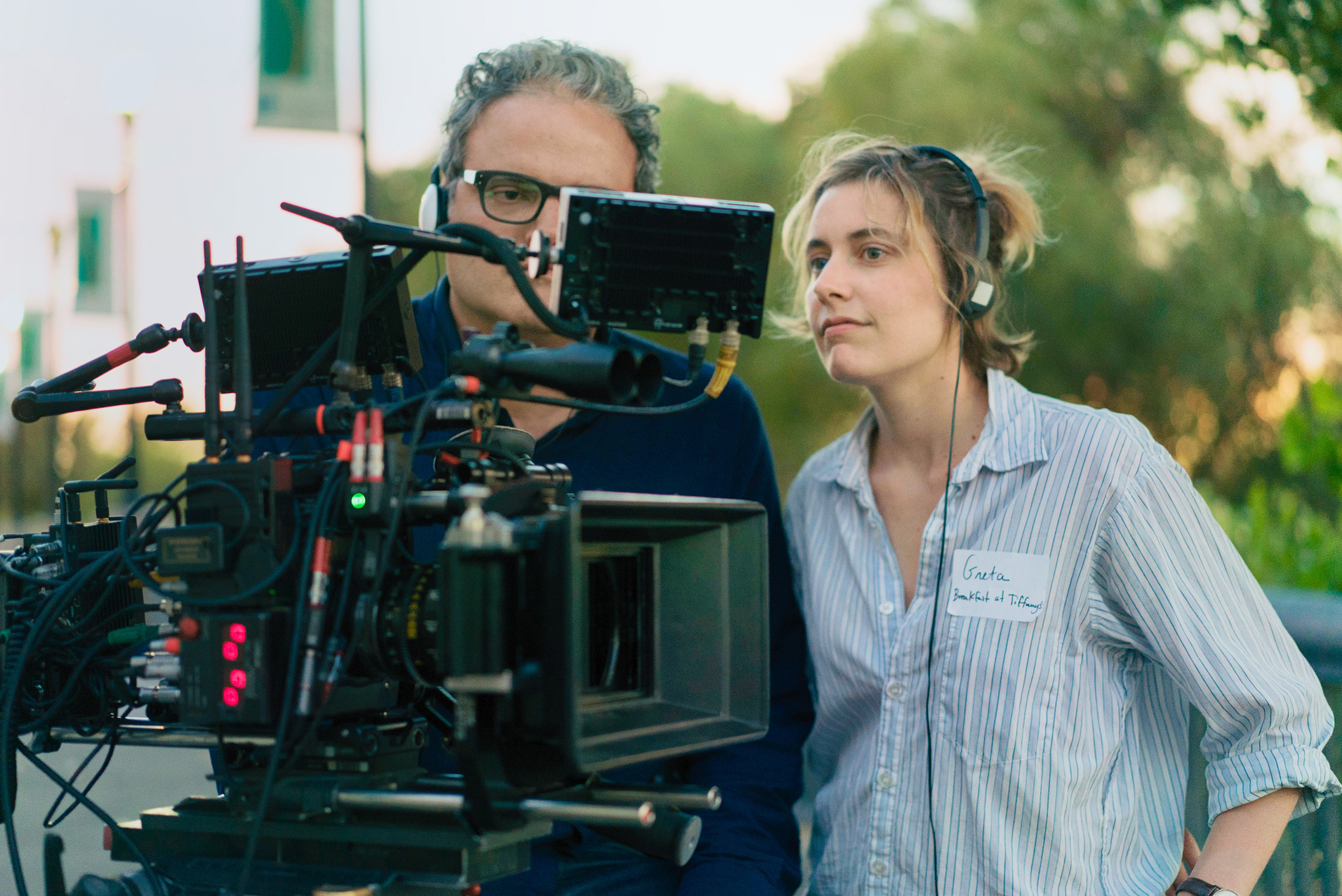Gerwig had the cast and crew of Lady Bird wear name tags to create a warm atmosphere on set (A24)