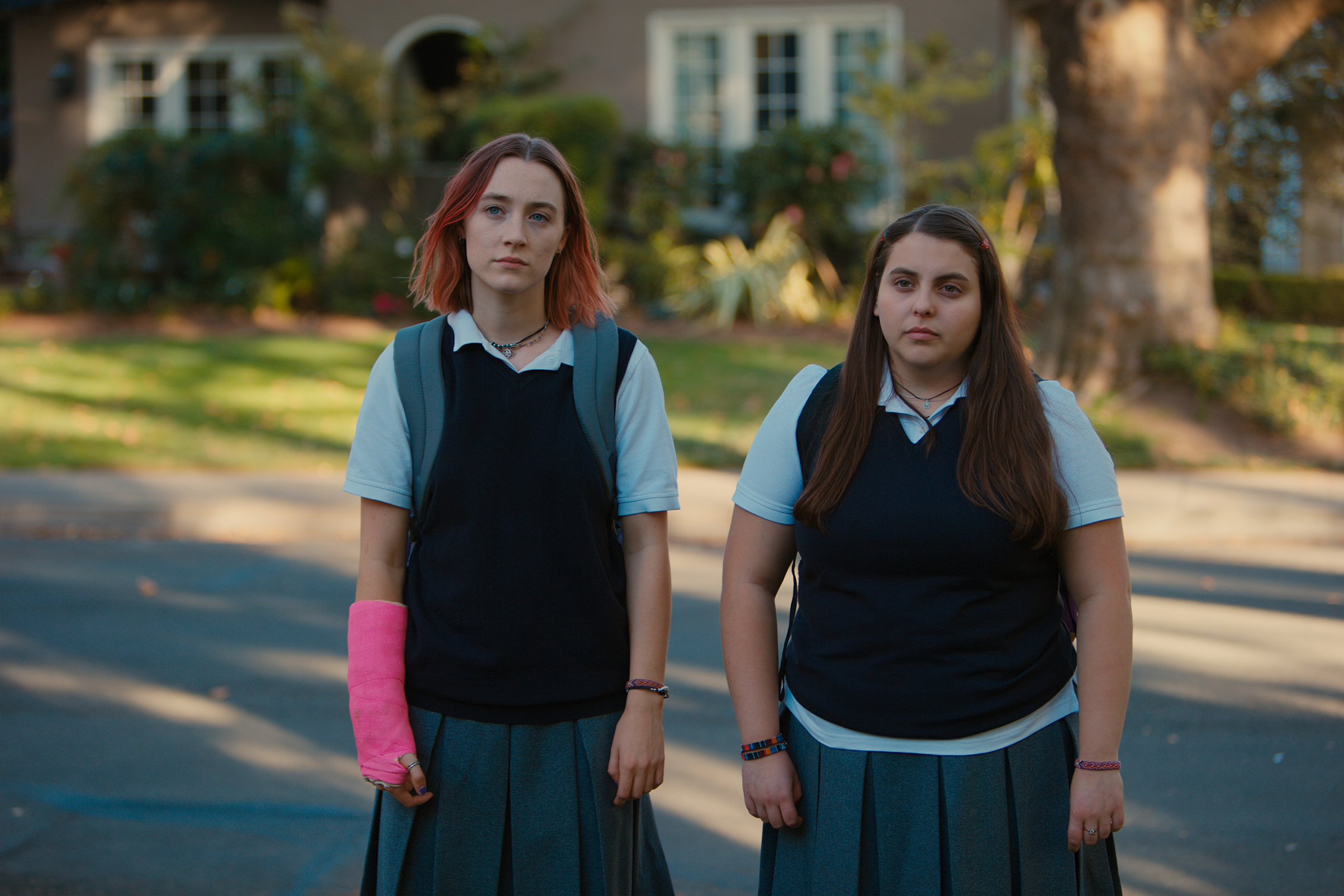 Lady Bird actors Saoirse Ronan, left, and Beanie Feldstein realistically portray a teenage friendship (A24)