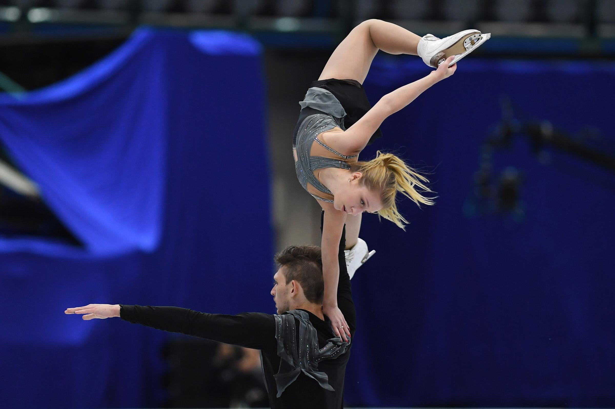 Ekaterina Alexandrovsakaya and Harley Windsor of Australia compete in the pairs short program during the Four Continents Figure Skating Championships at Taipei Arena in Taipei, Taiwan, on Jan. 24, 2018.