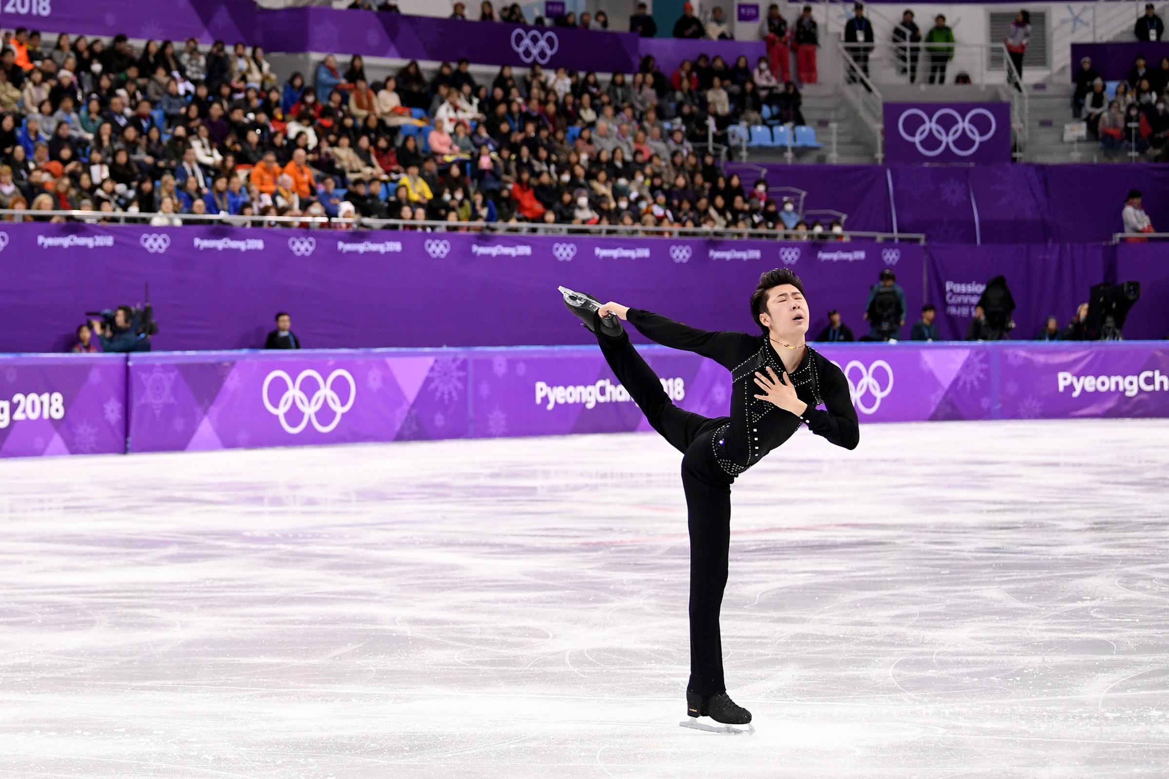 Jin Boyang of China competes during the Men's Single Skating Short Program at Gangneung Ice Arena on Feb. 16, 2018 in Gangneung, South Korea.