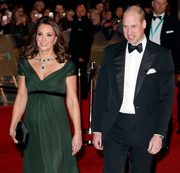 The Duke and Duchess of Cambridge attend the BAFTAs at Royal Albert Hall on February 18, 2018. (Max Mumby/Indigo/Getty Images:)
