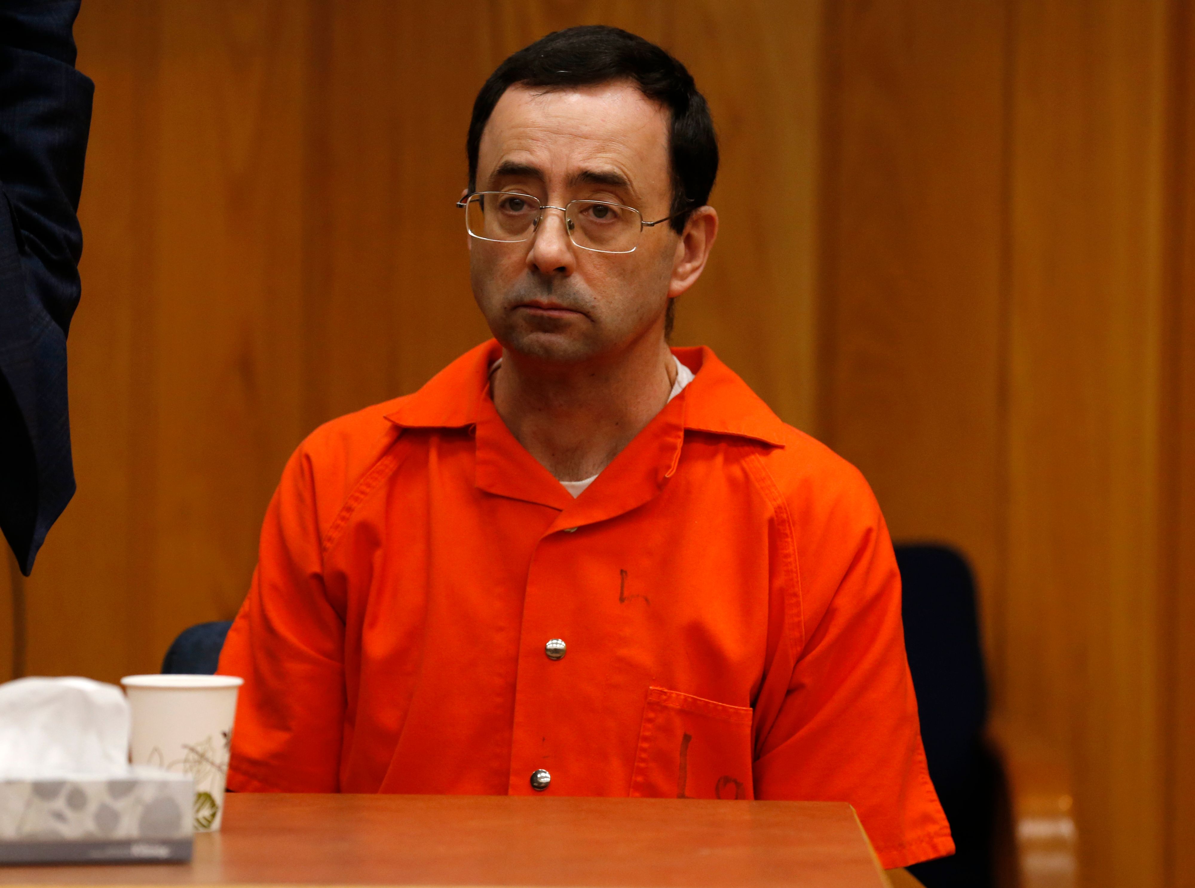 Former Michigan State University and USA Gymnastics doctor Larry Nassar listens during the sentencing phase in Eaton, County Circuit Court on January 31, 2018 in Charlotte, Michigan. (JEFF KOWALSKY&mdash;AFP/Getty Images)