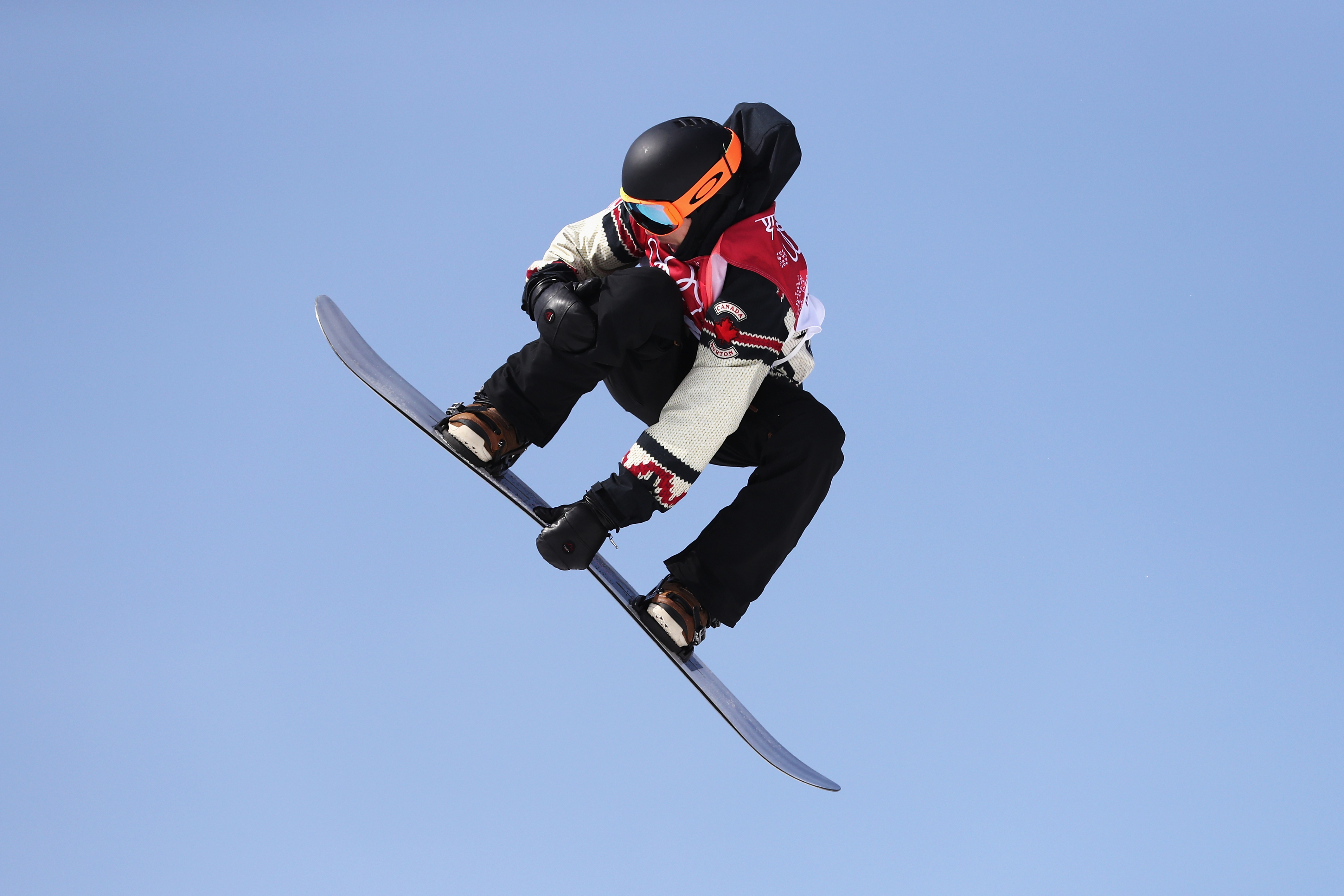 Mark McMorris of Canada competes during the Men's Big Air Qualification Heat 2 on day 12 of the PyeongChang 2018 Winter Olympic Games at Alpensia Ski Jumping Centre on February 21, 2018 in Pyeongchang-gun, South Korea. (Lars Baron—Getty Images)