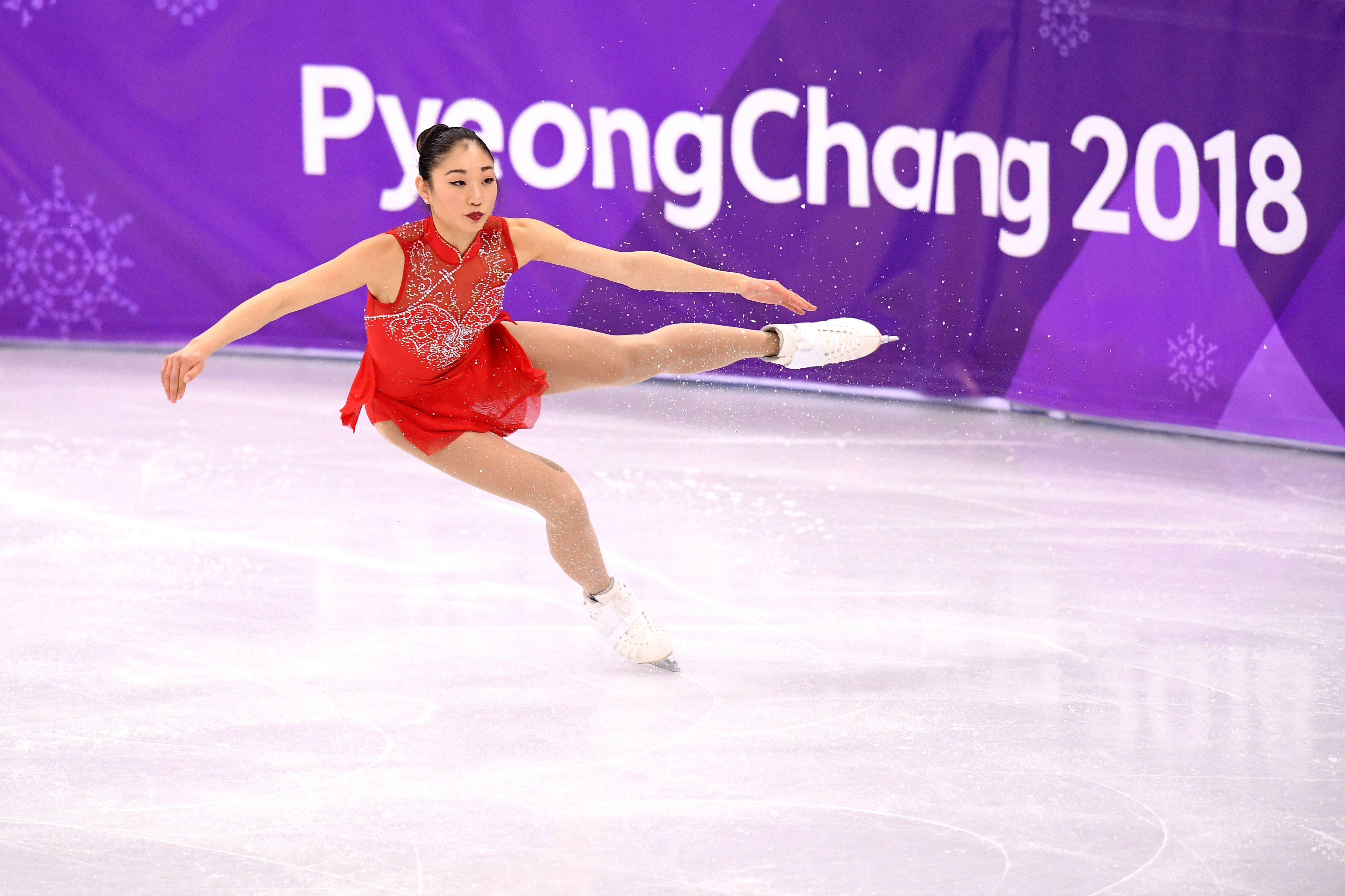 Mirai Nagasu of the United States competes during the Ladies Single Skating Free Skating at the 2018 Winter Olympic Games on Feb. 23, 2018 in Gangneung, South Korea (Harry How—Getty Images)