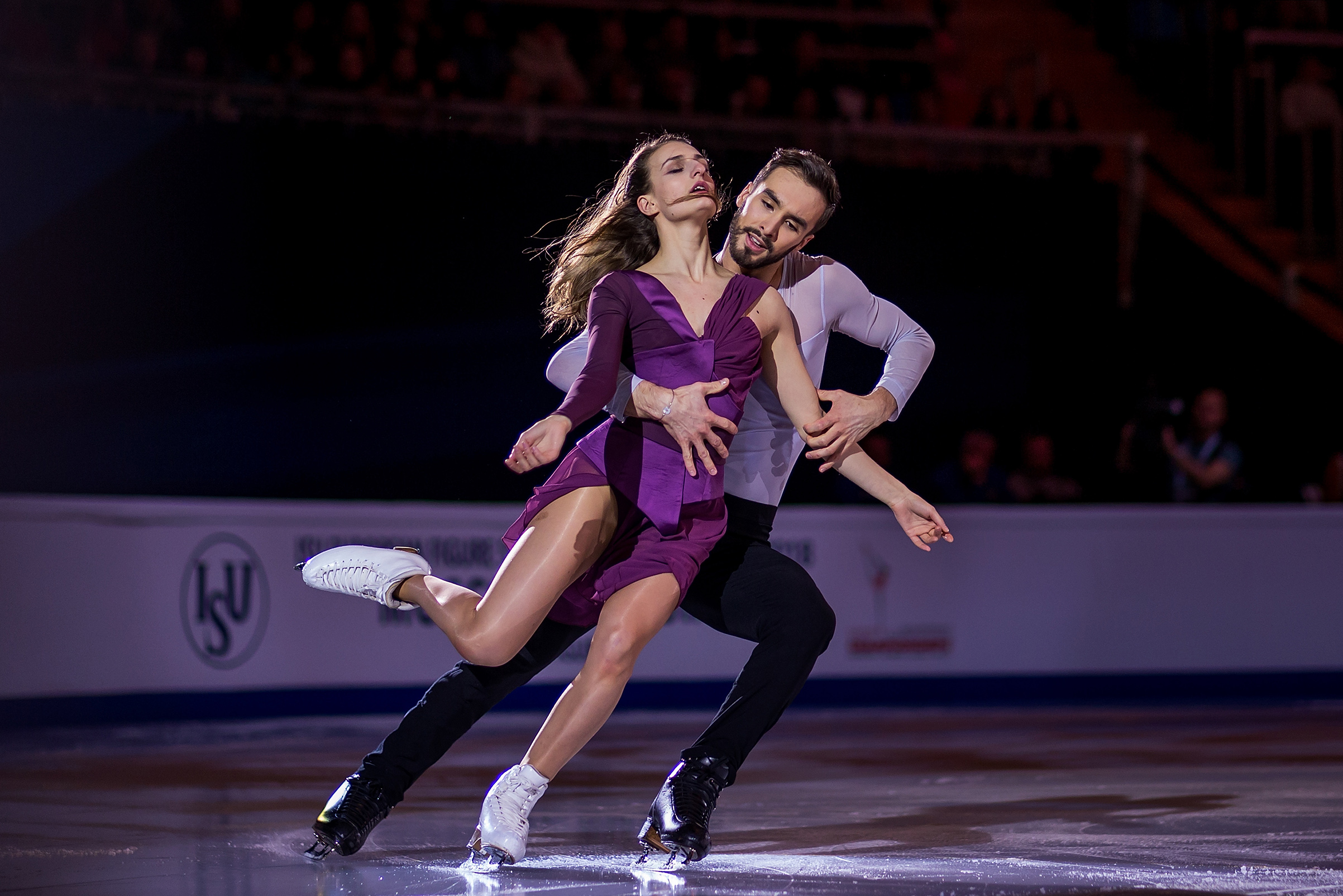 Gabriella Papadakis and Guillaume Cizeron of France perform in the Gala Exhibition during day five of the European Figure Skating Championships at Megasport Arena, in Moscow, Russia, on Jan. 21, 2018. Joosep Martinson—ISU/Getty Images (Joosep Martinson—ISU/Getty Images)