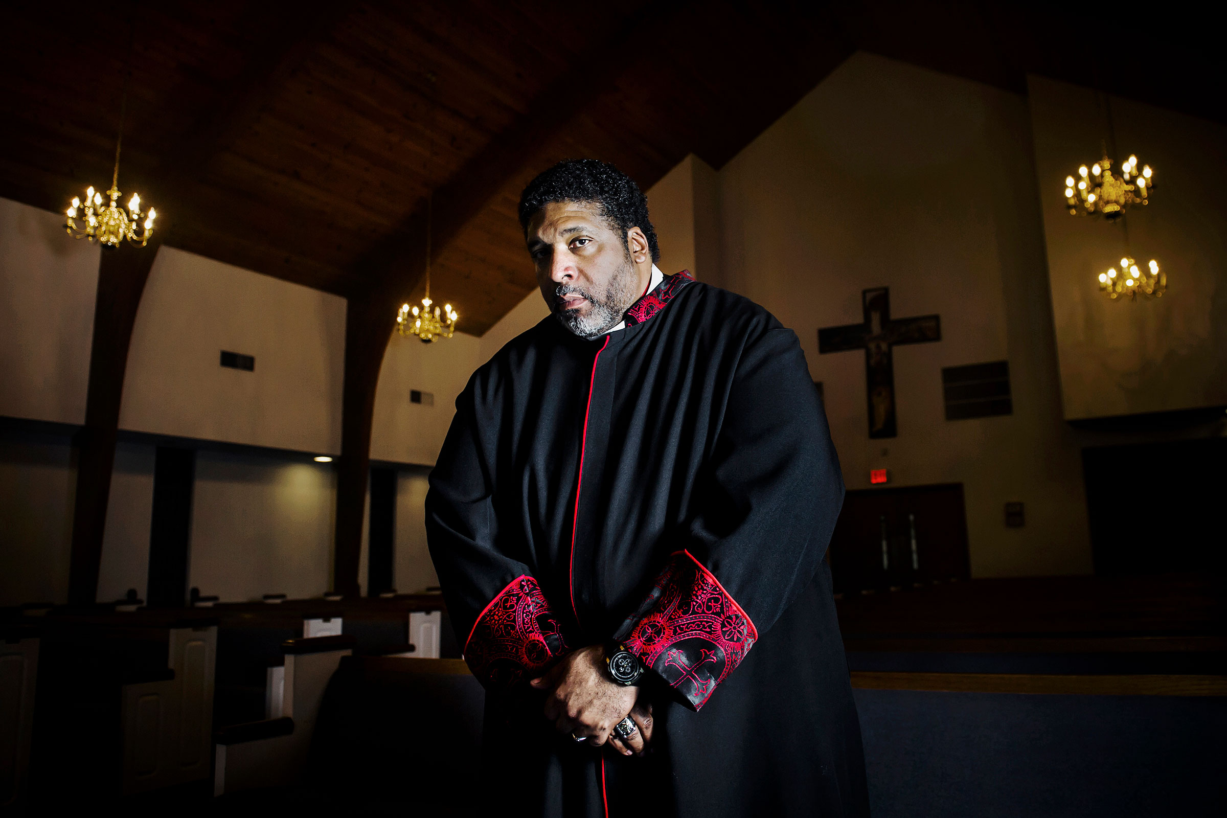 Reverend William J. Barber II at the Greenleaf Christian Church in Goldsboro, NC., 2017. (Dina Litovsky—Redux)
