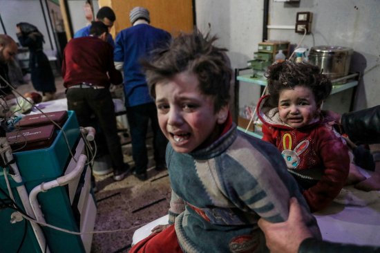 Syria chemical attack photos children Douma Damascus eastern Ghoouta