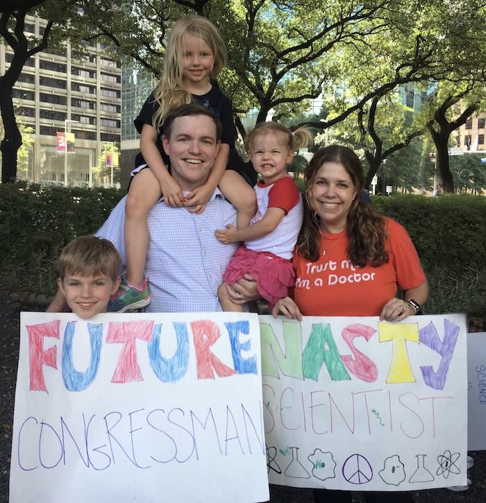 Dr. Jason Westin, an oncologist running for Texas’s 7th congressional district seat, with his family. (Dr. Jason Westin)