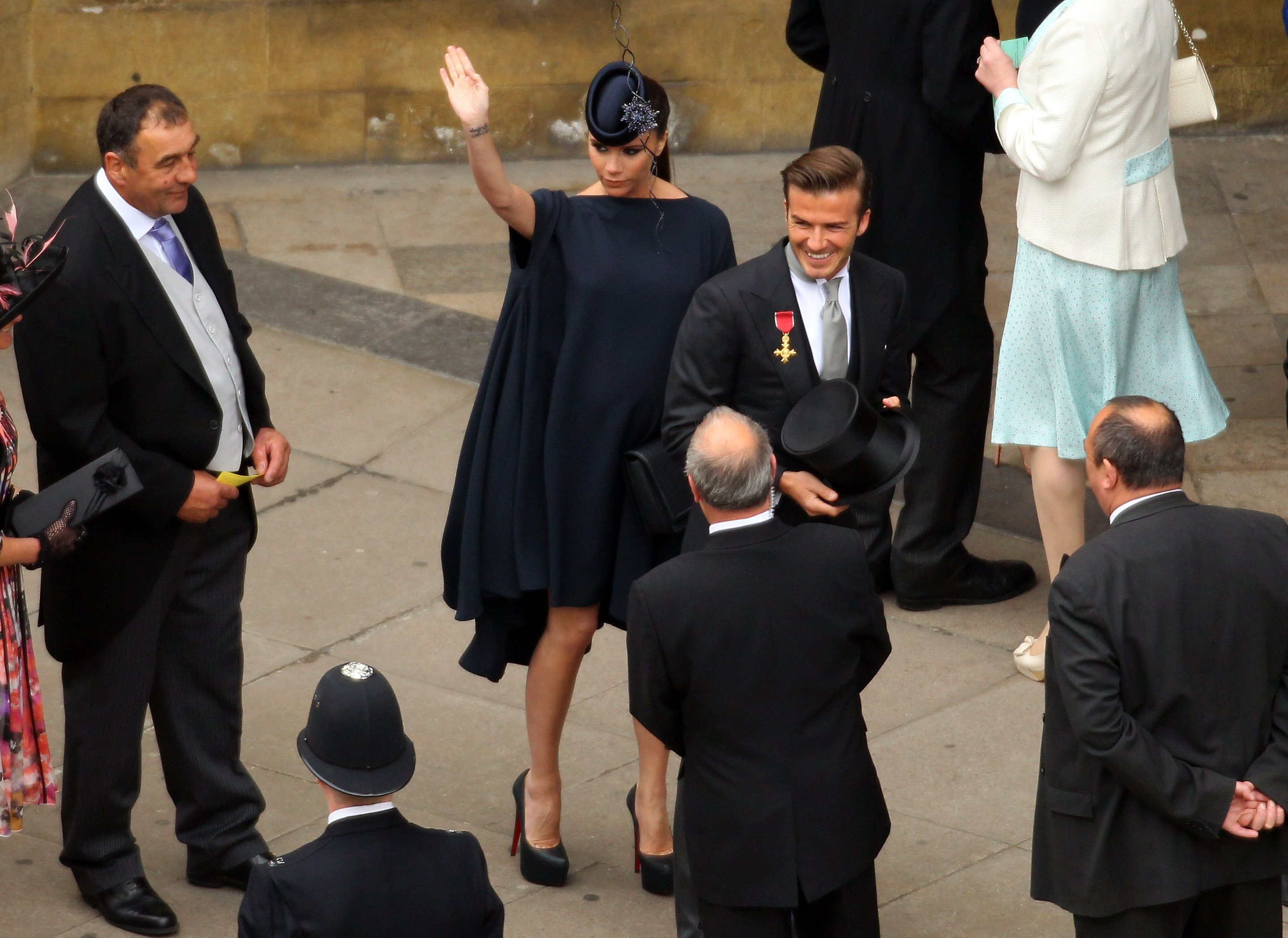David and Victoria Beckham arrive for the Royal Wedding of Prince William to Catherine Middleton at Westminster Abbey on April 29, 2011 in London, England. (Clive Rose/GP—Getty Images)