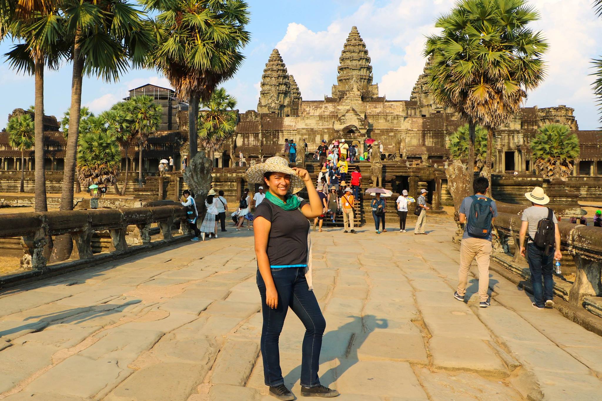 Carolina Borrás standing in front of the Angkor Wat temple in Cambodia (Courtesy of Carolina Borrás)